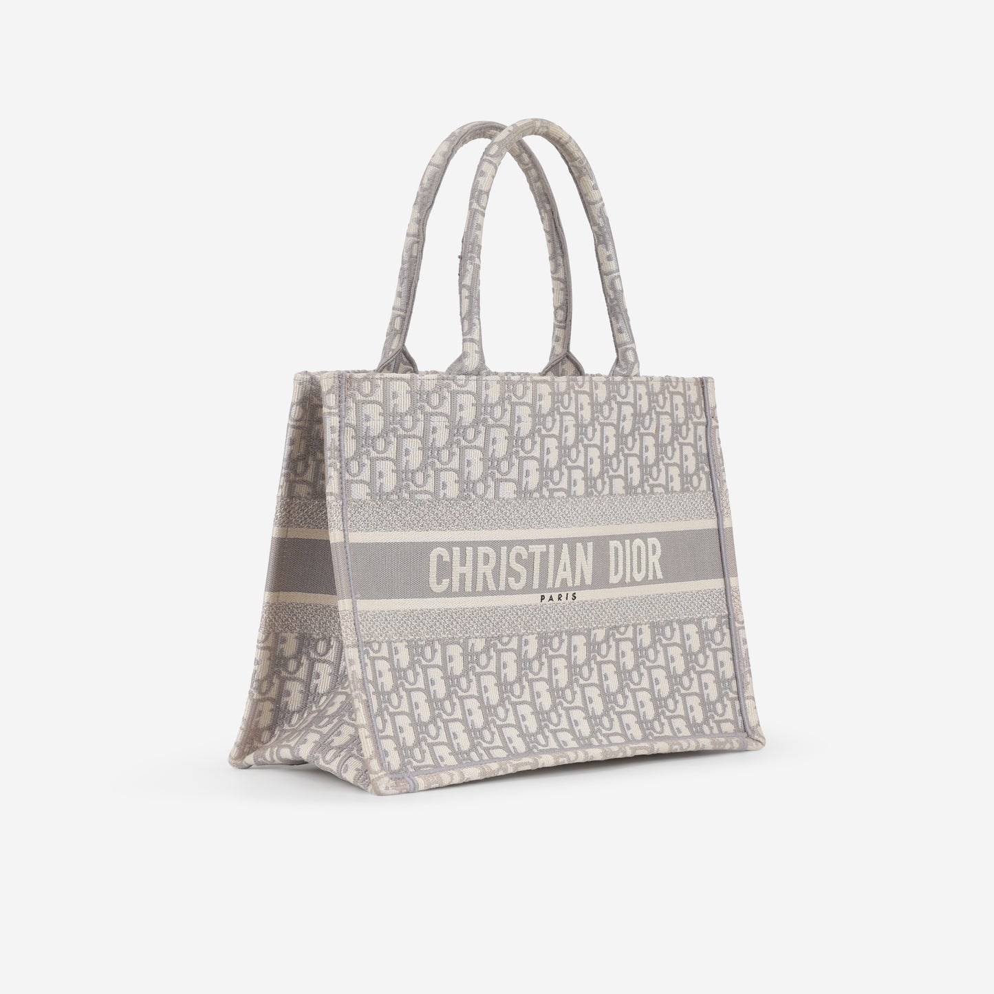 Dior Medium Book Tote - Grey Oblique Toile Canvas