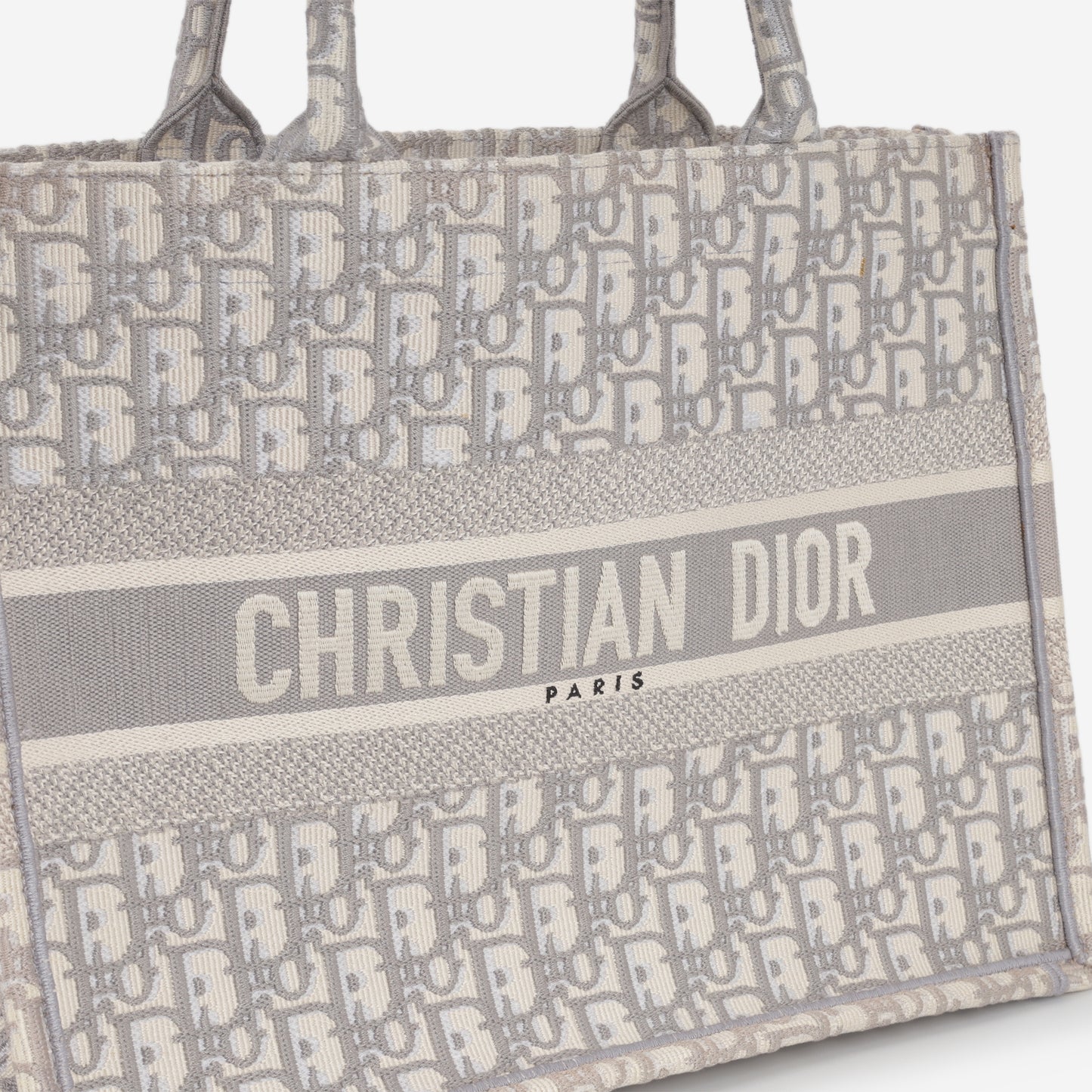 Dior Medium Book Tote - Grey Oblique Toile Canvas
