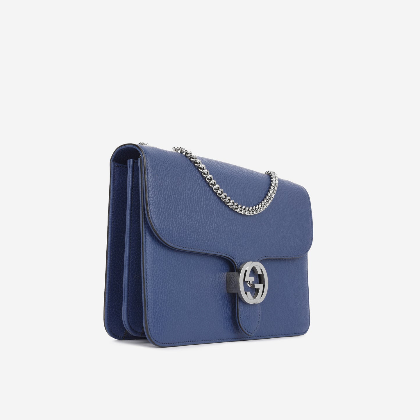 Large Interlocking GG Bag - Blue