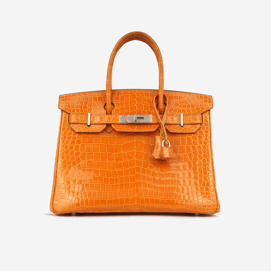 Birkin 30 - Orange Porosus Crocodile Lisse