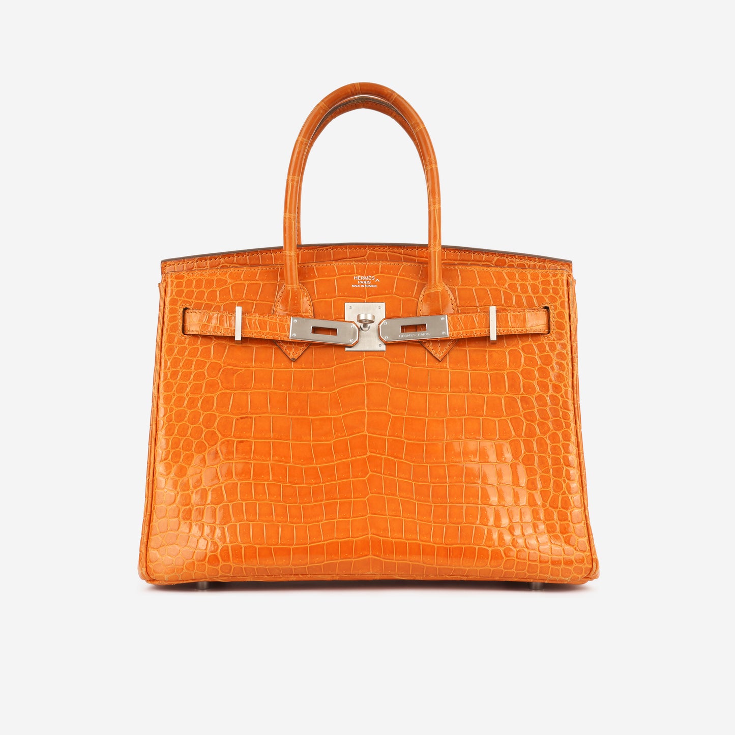 Birkin 30 - Orange Porosus Crocodile Lisse