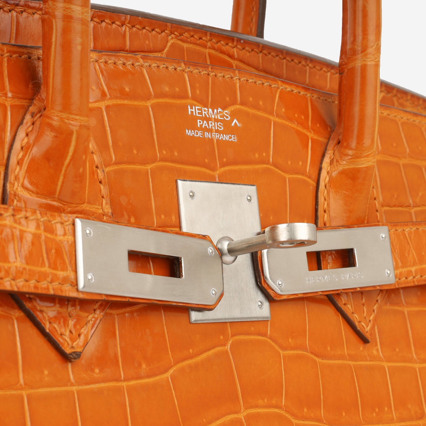 Birkin 30 - Orange Porosus Crocodile Lisse