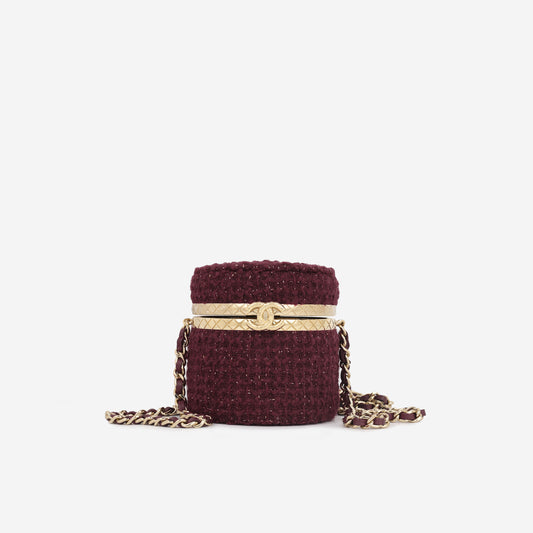 Tweed Vanity Clutch on Chain