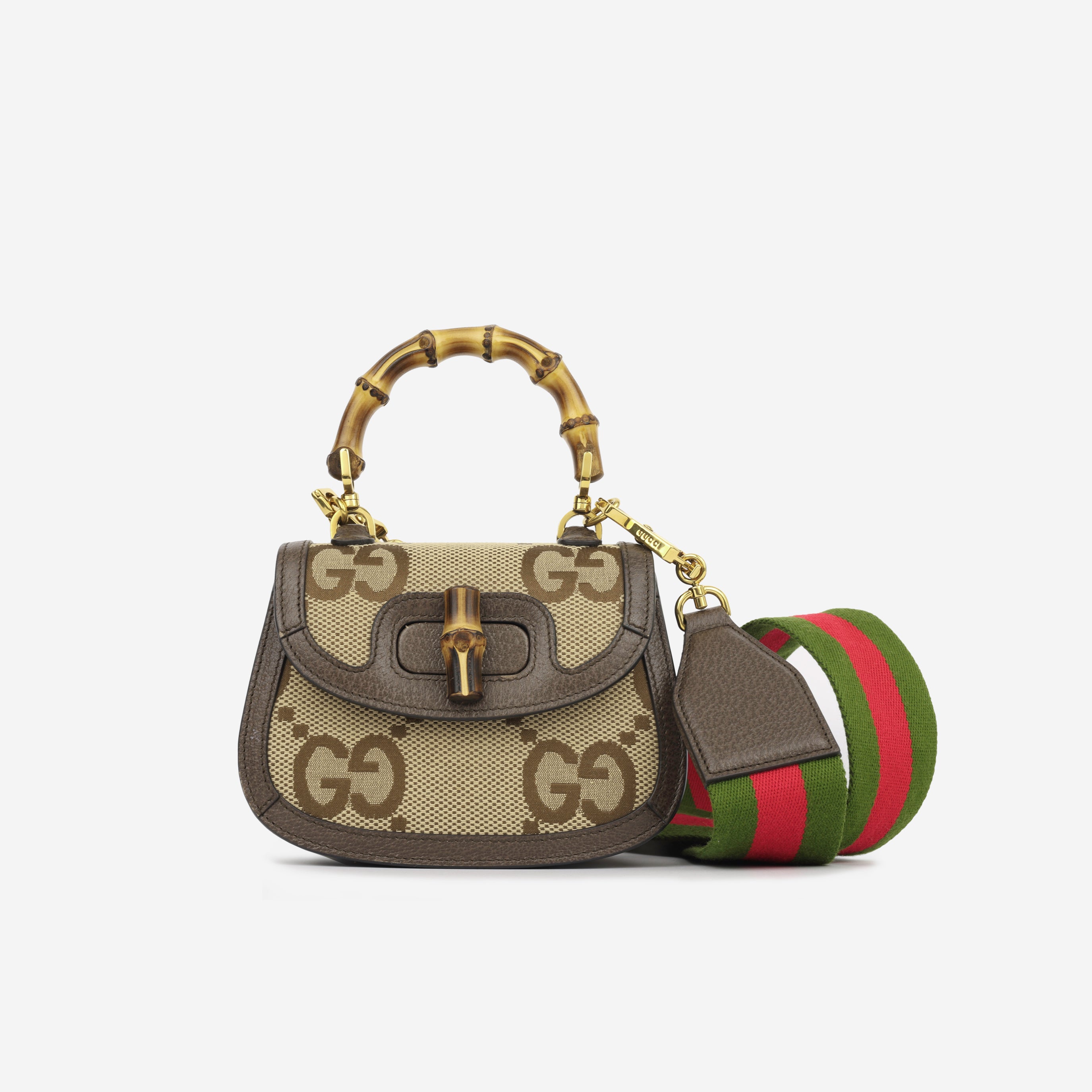 【ぱんぱーす】GUCCI リボン Gucci - Gucci Bamboo 1947 Jumbo - GG Mini Bag GHW - Unused