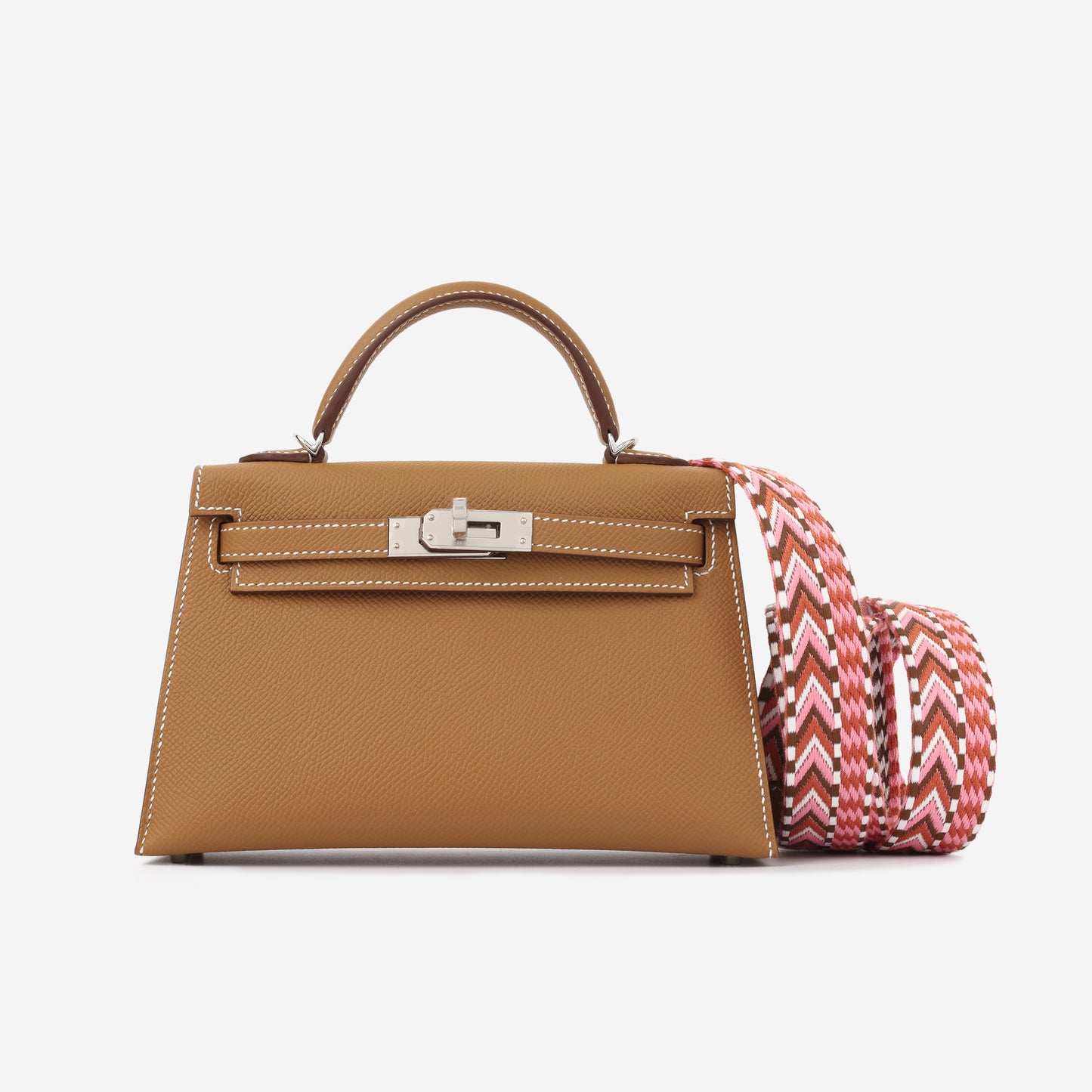 Mini Kelly - Gold Epsom (Rose Confetti Strap)