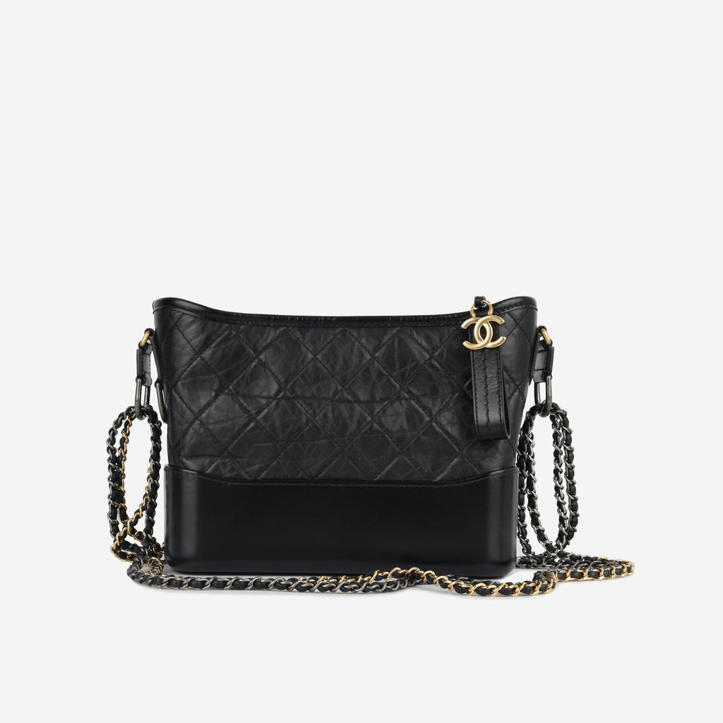 Chanel Gabrielle Hobo Medium Black Aged Calfskin PreLoved