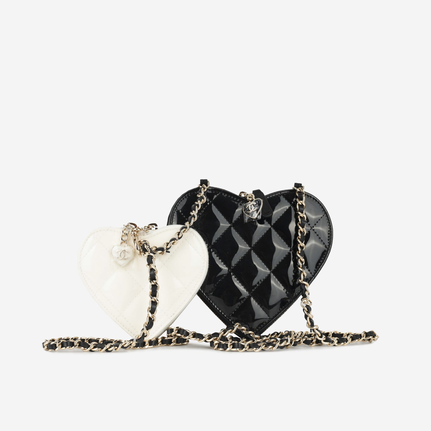 Double Heart Crossbody - Black/White