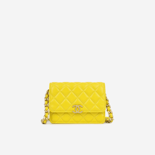 Seasonal Lacquer Chain Flap - Yellow