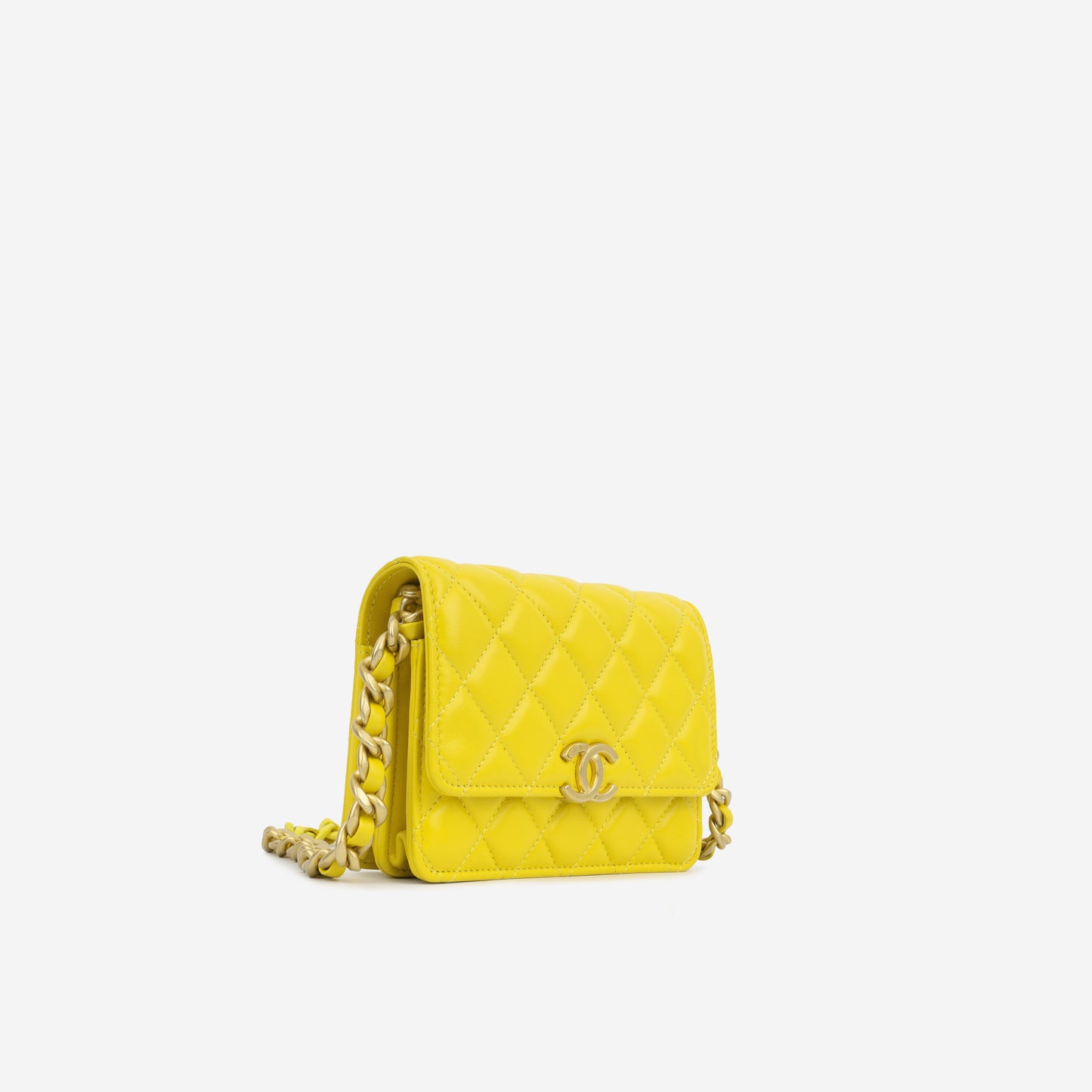 Seasonal Lacquer Chain Flap - Yellow