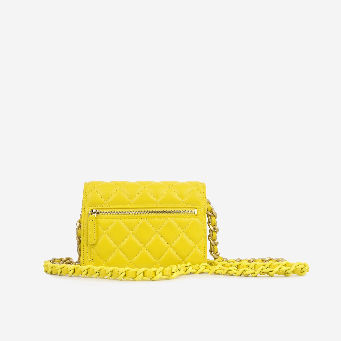 Seasonal Lacquer Chain Flap - Yellow