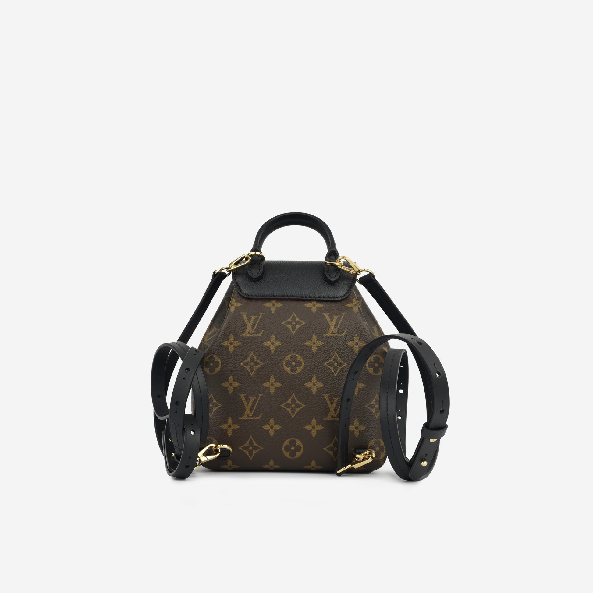 brown leather crossbody backpack handbag Louis Vuitton - Montsouris Backpack BB - Monogram Black Trim