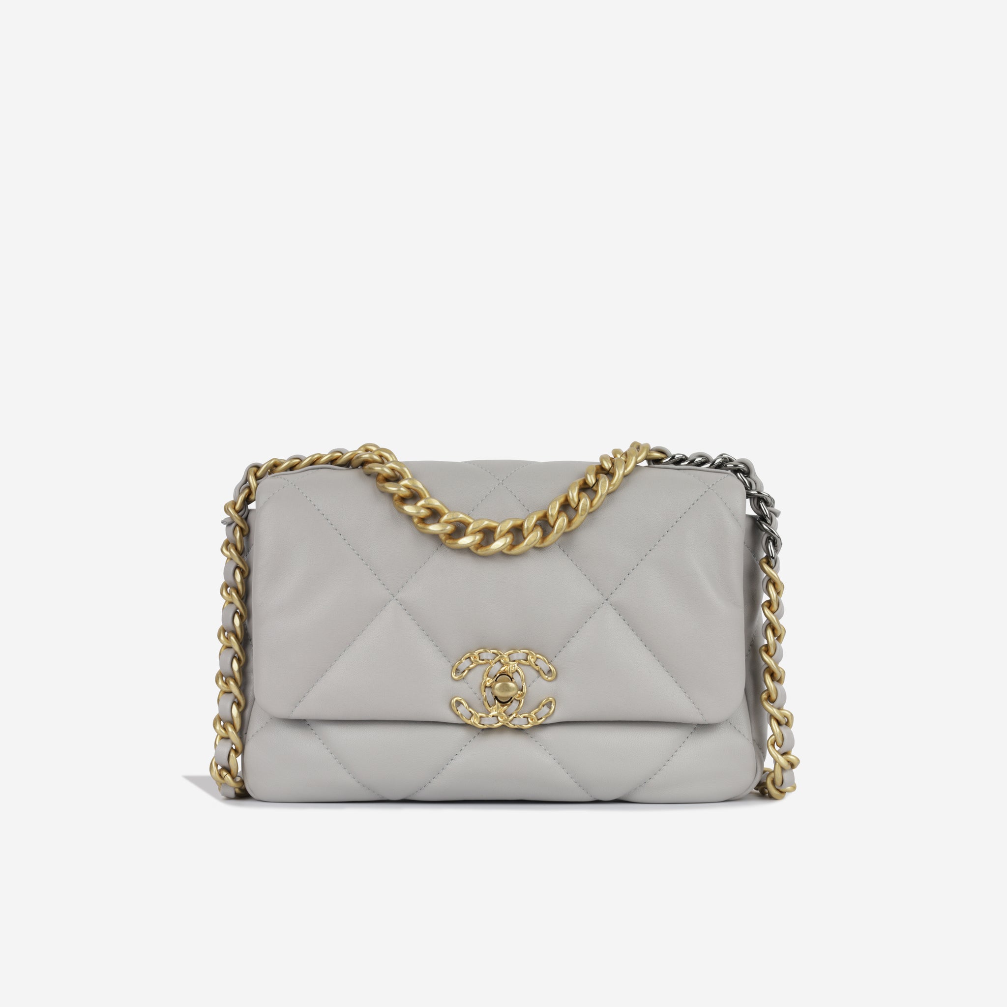 Chanel 19 Handbag Black Lambskin in Lambskin with  Gold/Silver/Ruthenium-tone - US