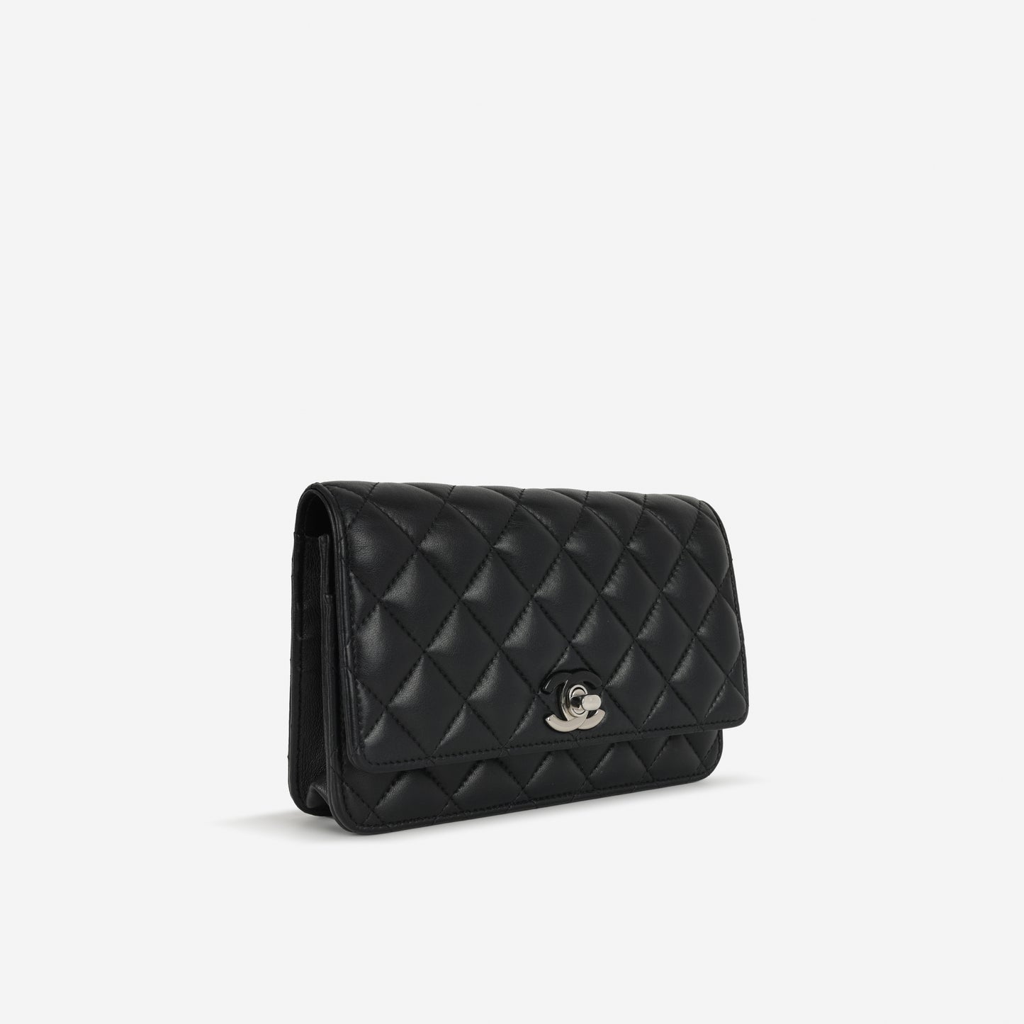 Chanel Seasonal Wallet On Chain - Black Lambskin | Silver Hardware