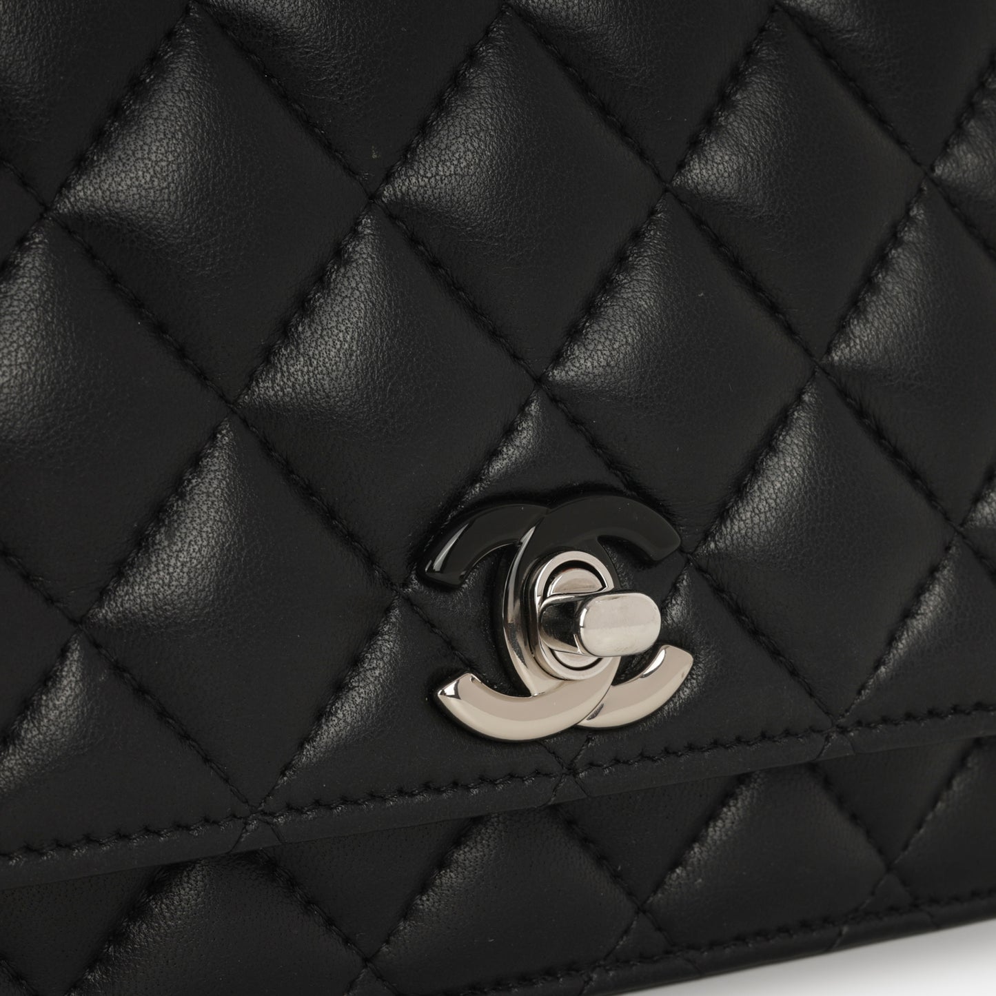 Chanel Seasonal Wallet On Chain - Black Lambskin | Silver Hardware