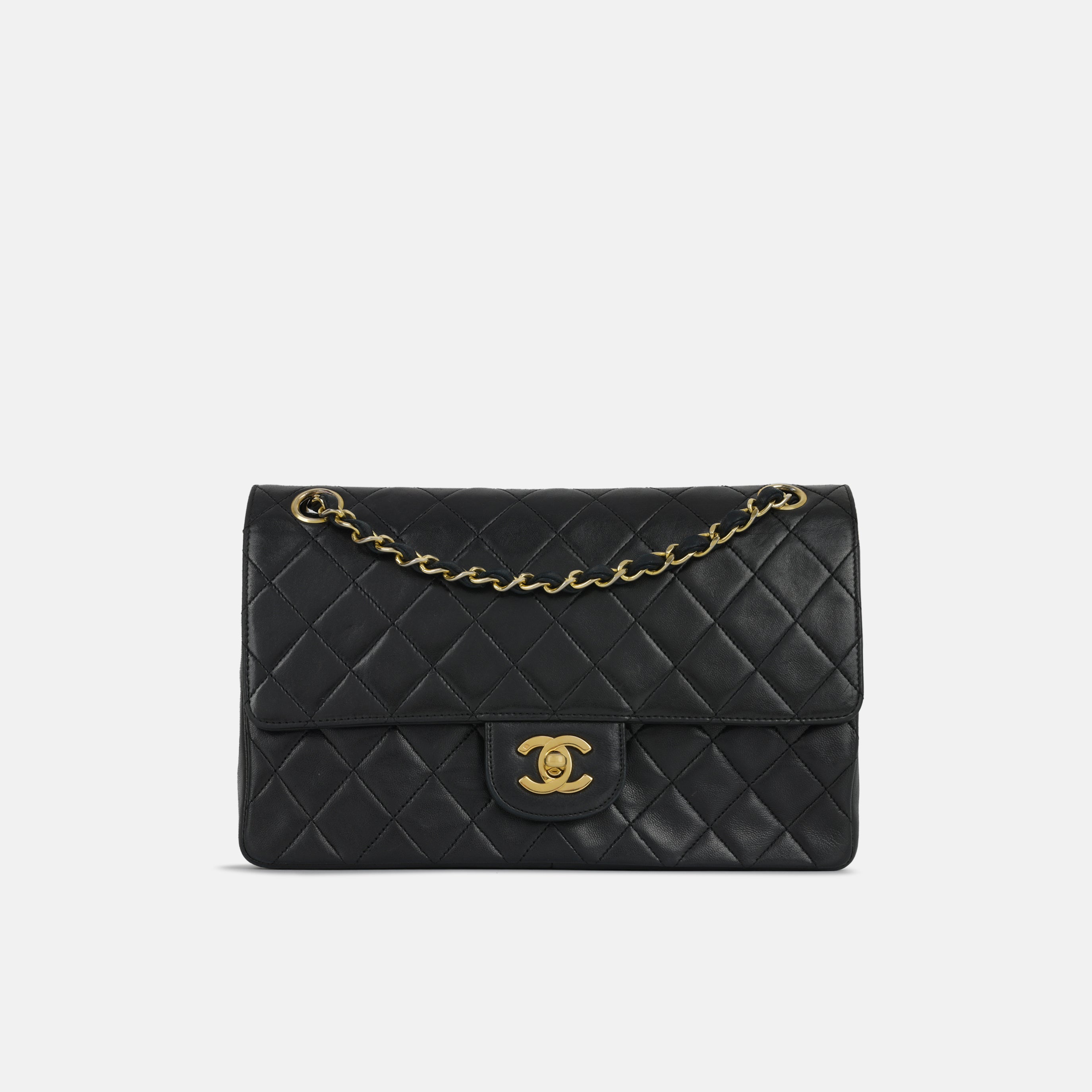Chanel - Vintage Large Flap - Black Lambskin GHW - 1986 - 1988