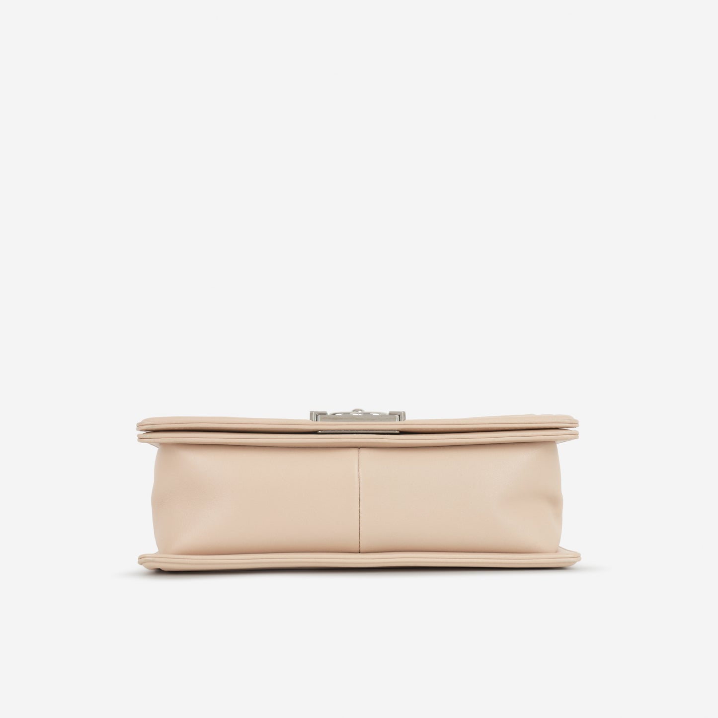 Chanel Old Medium Boy Bag - Nude Chevron Lambskin | Silver Hardware