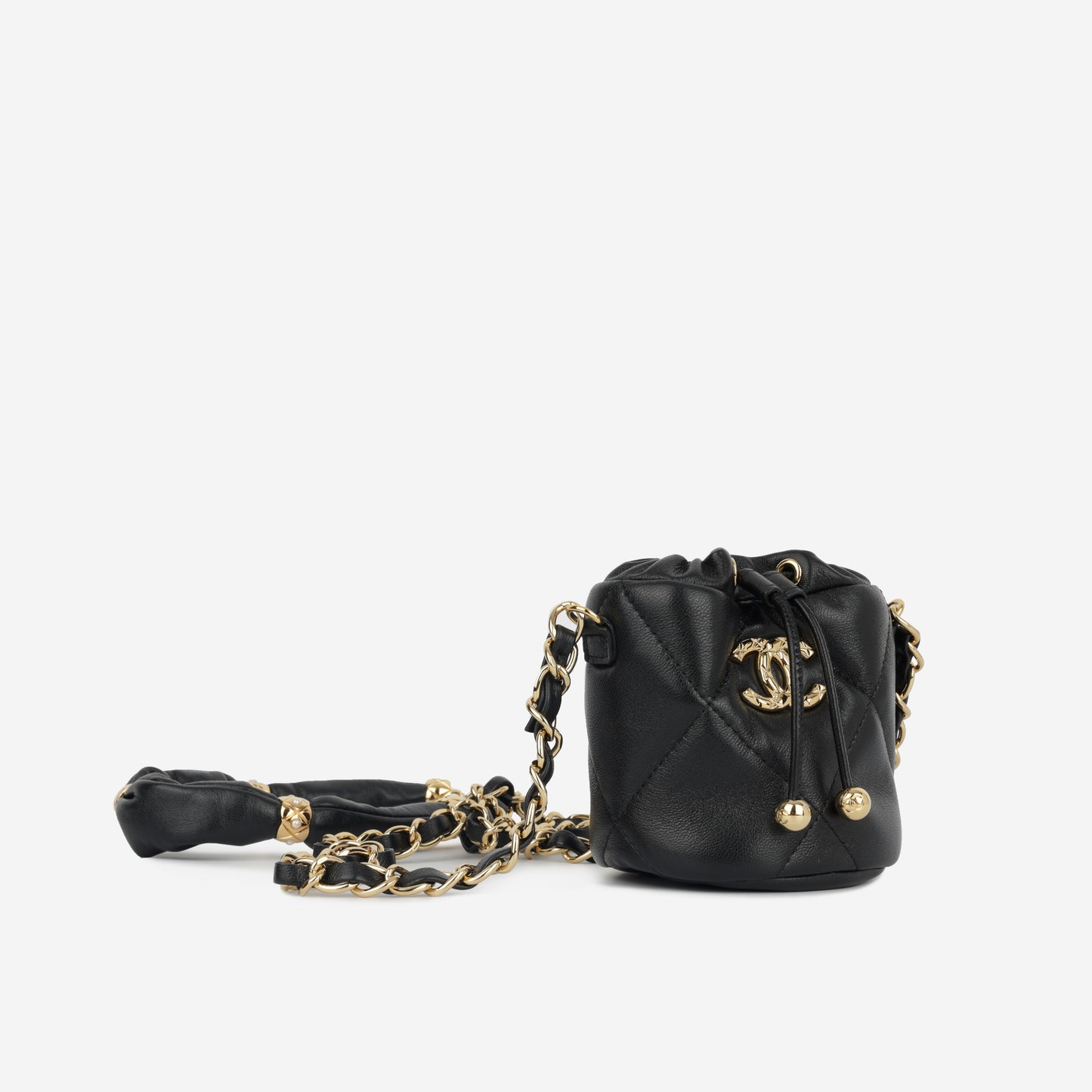 Micro Bucket Bag on Chain