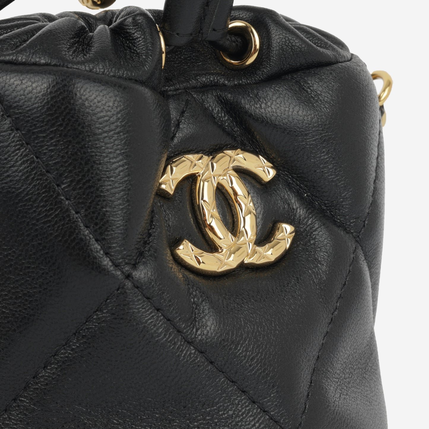 Micro Bucket Bag on Chain