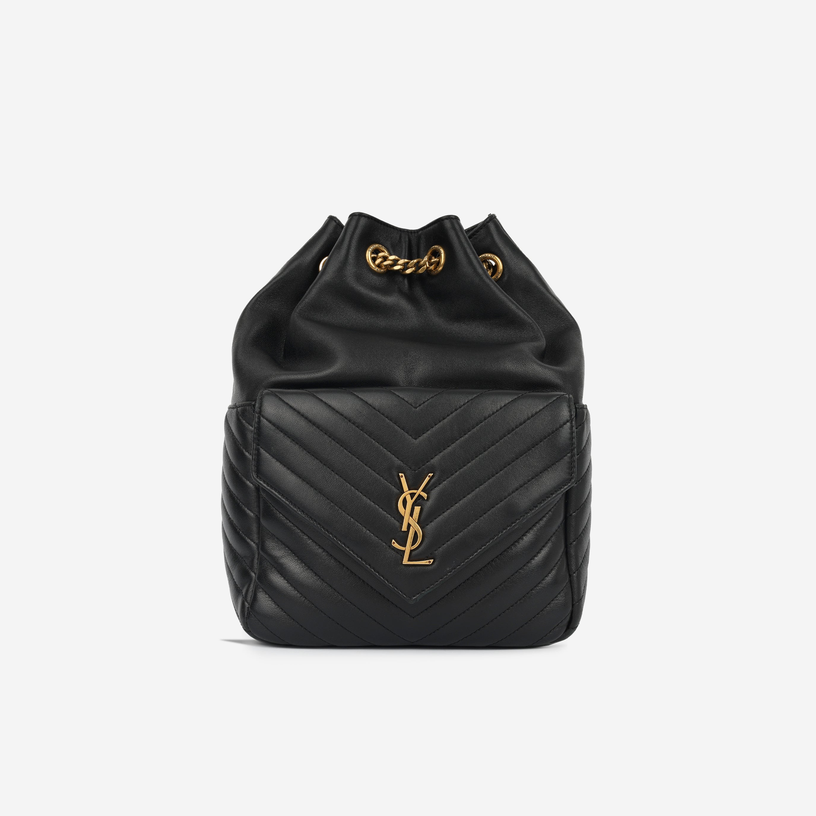 Saint Laurent - Joe Backpack - Black Chevron GHW - Pre-Loved – Bagista