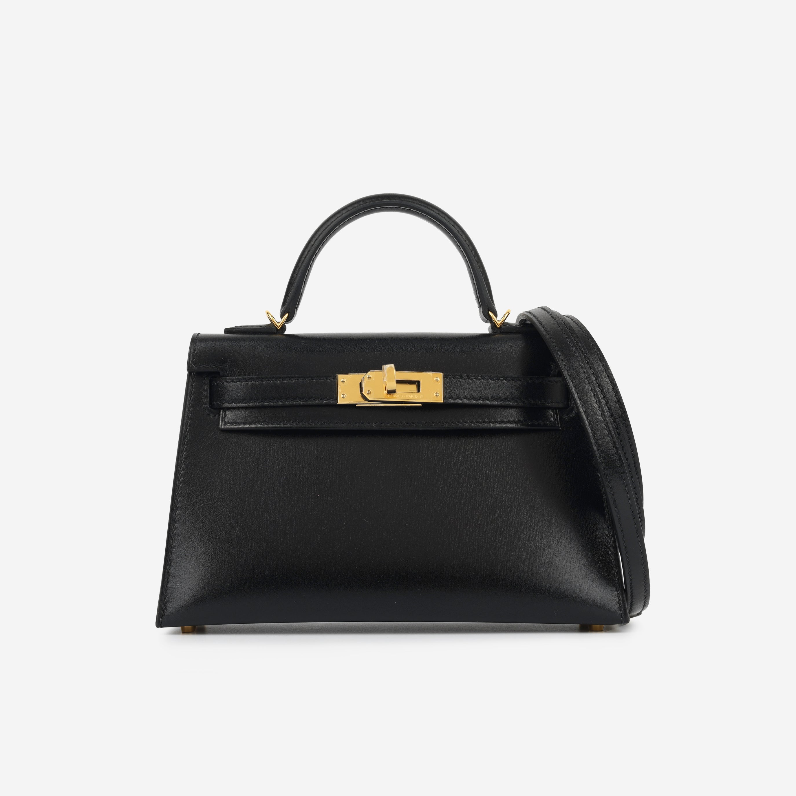 Hermès - Mini Kelly - Noir Box Calf GHW - 2022 - Unused – Bagista