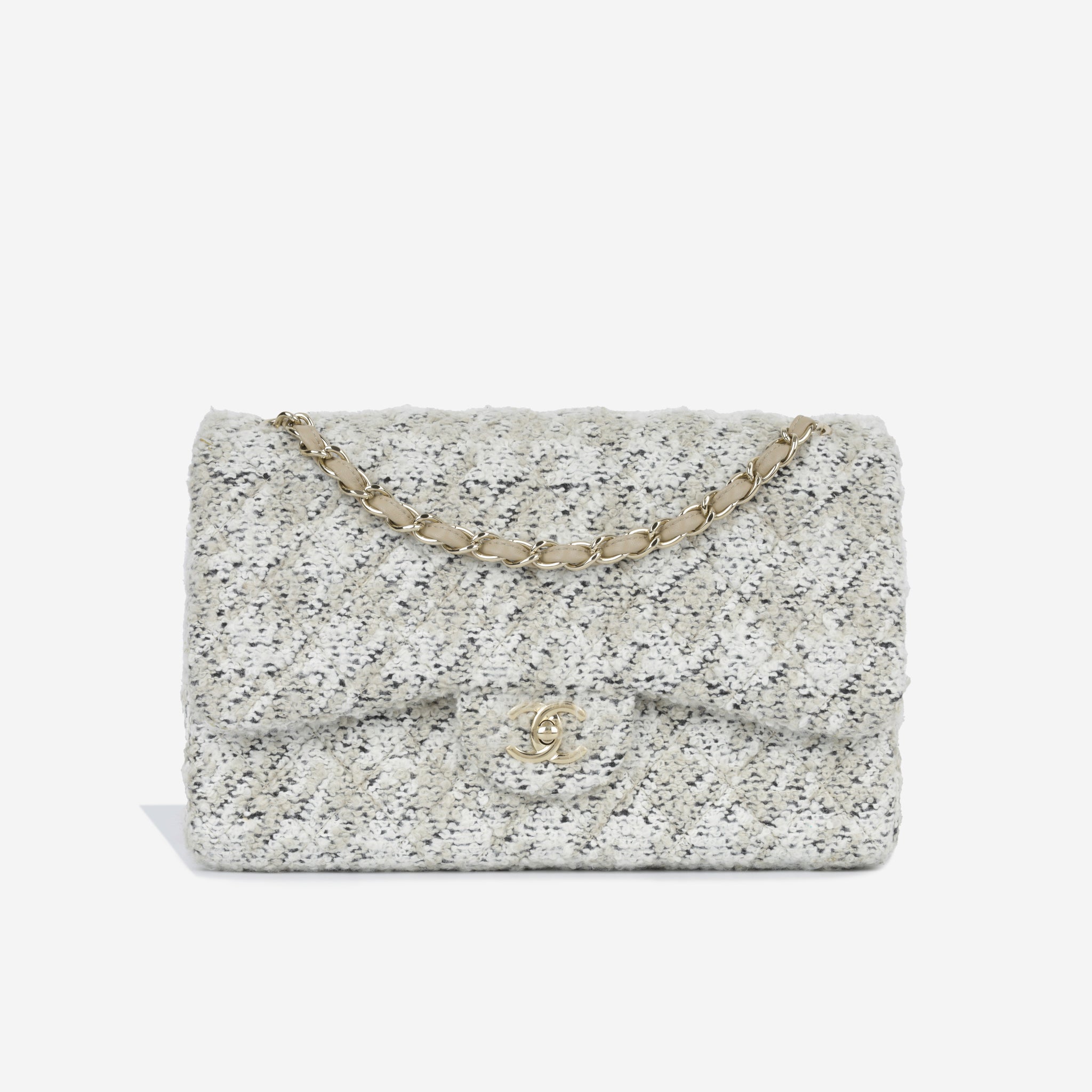 Chanel - Classic Flap Bag - Jumbo - Cotton-Wool Tweed - CGHW - 2017