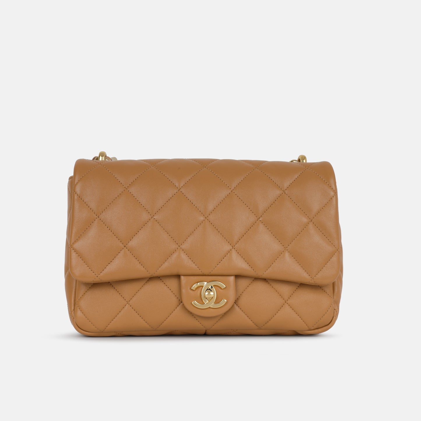 Large Chunky Chain Flap - Caramel