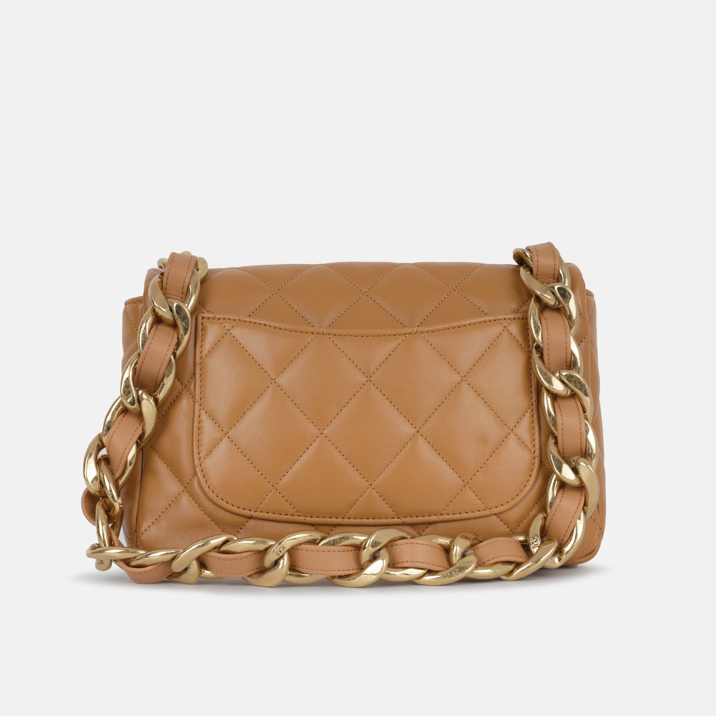 Large Chunky Chain Flap - Caramel