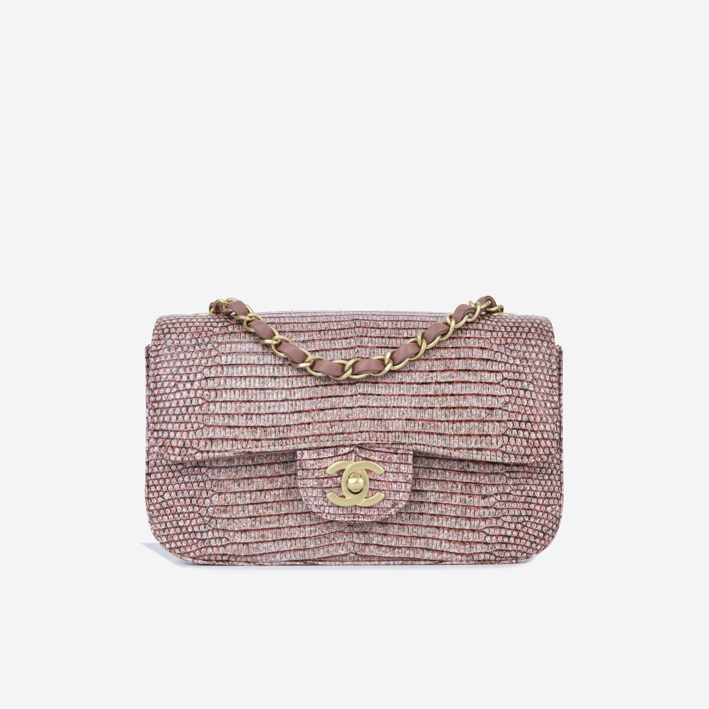 Mini Rectangular Flap - Mauve Taupe Lizard