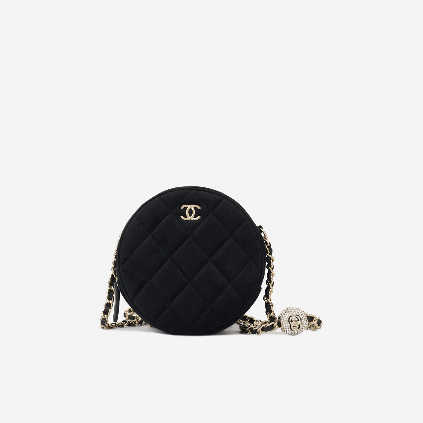 Velvet Quilted Clutch on Chain