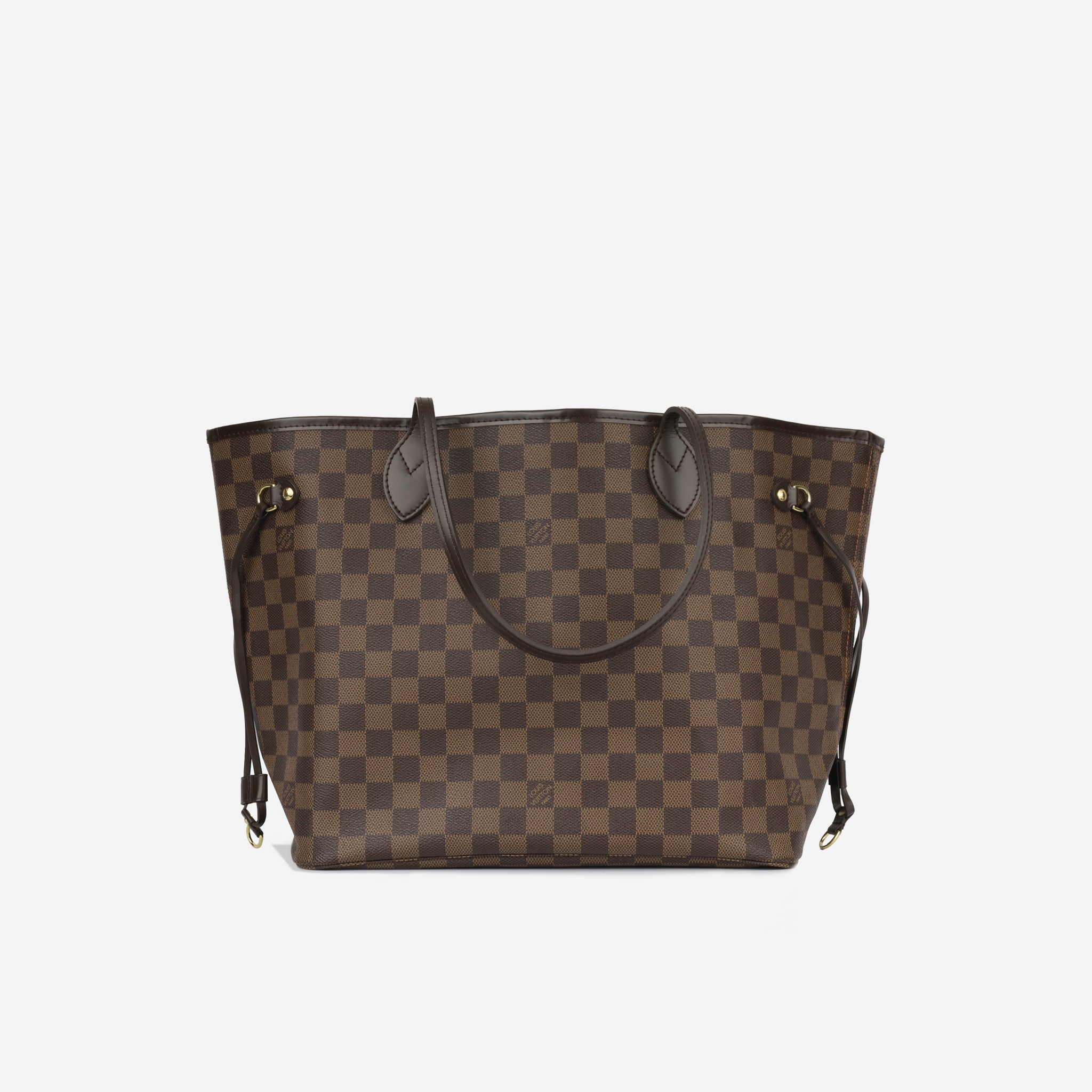 Louis Vuitton Damier Ebene Neverfull MM Shoulder Bag Canvas Purse
