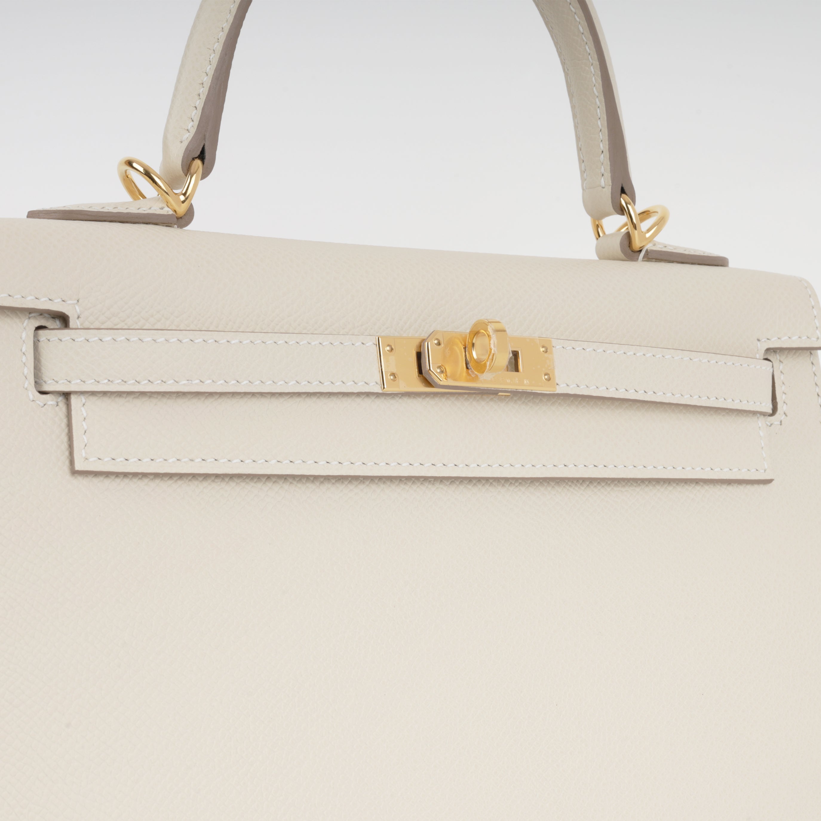 Leather handbag tote online crossbody bag Kelly 25 off-white cream NEW!!