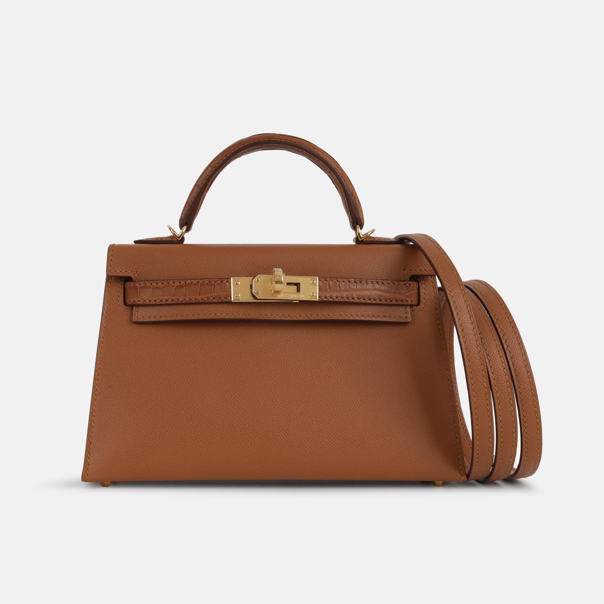 Hermès Mini Kelly Touch 20cm Gold Madame Alligator New