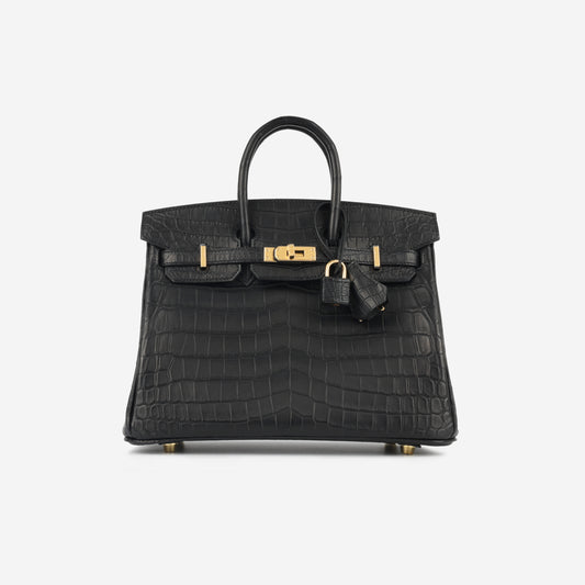 Birkin 25 - Noir Matte Croc