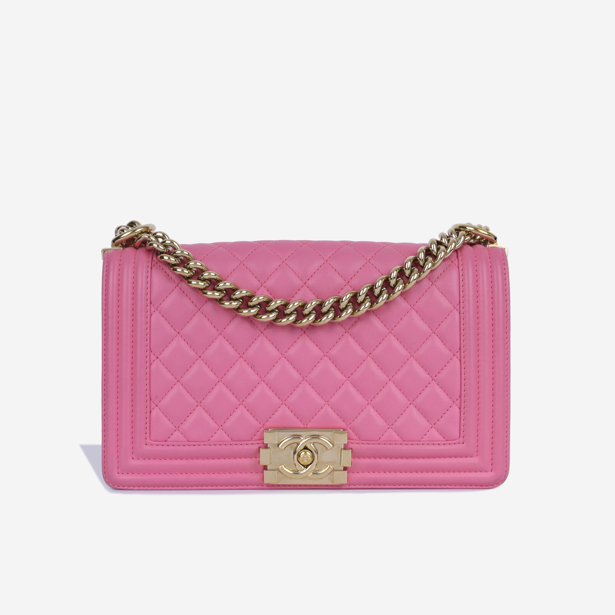 Chanel - Old Medium Boy Bag - Pink Lambskin - GHW - 2015