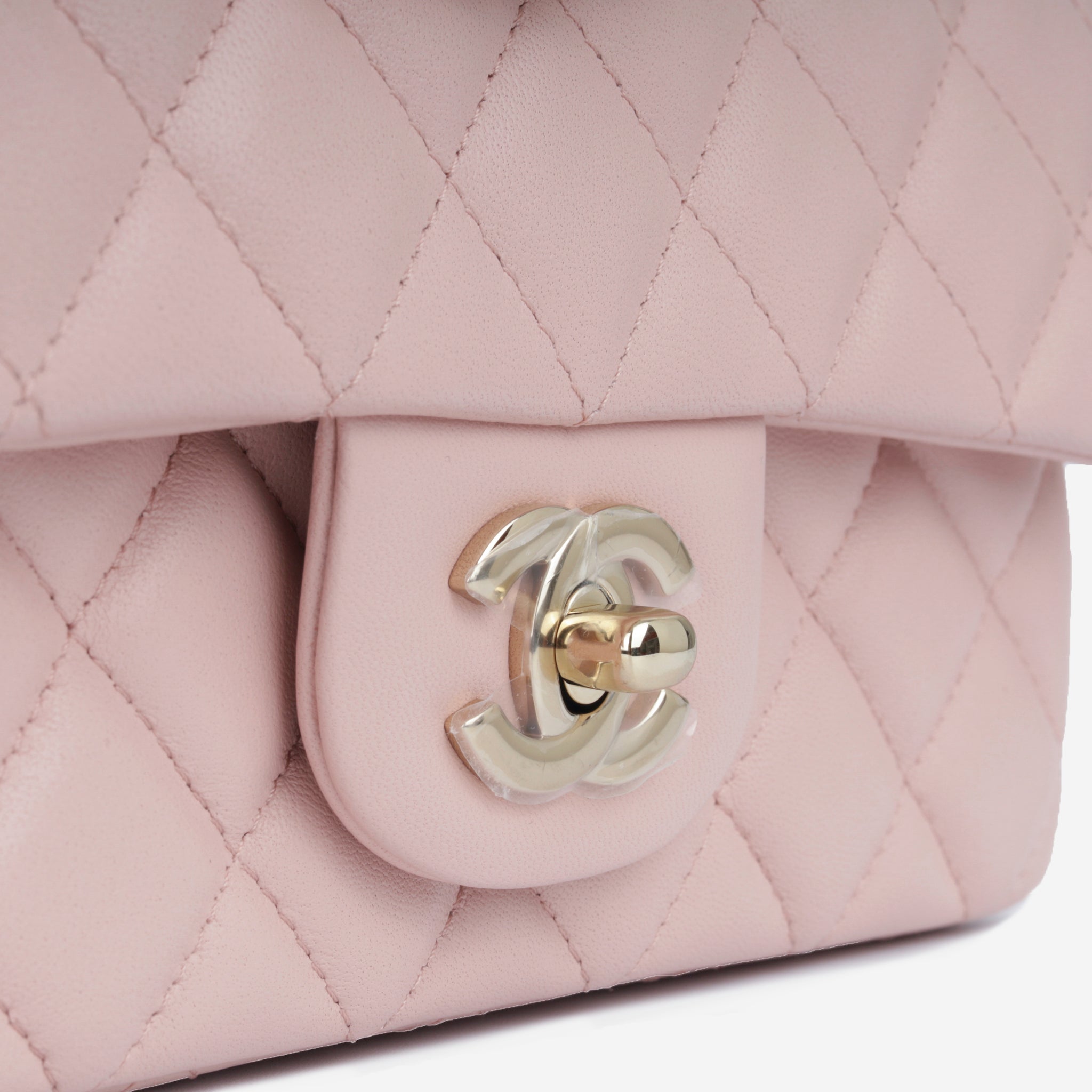 Chanel - Classic Flap Bag - Mini Rectangular - Pink Lambskin CGHW