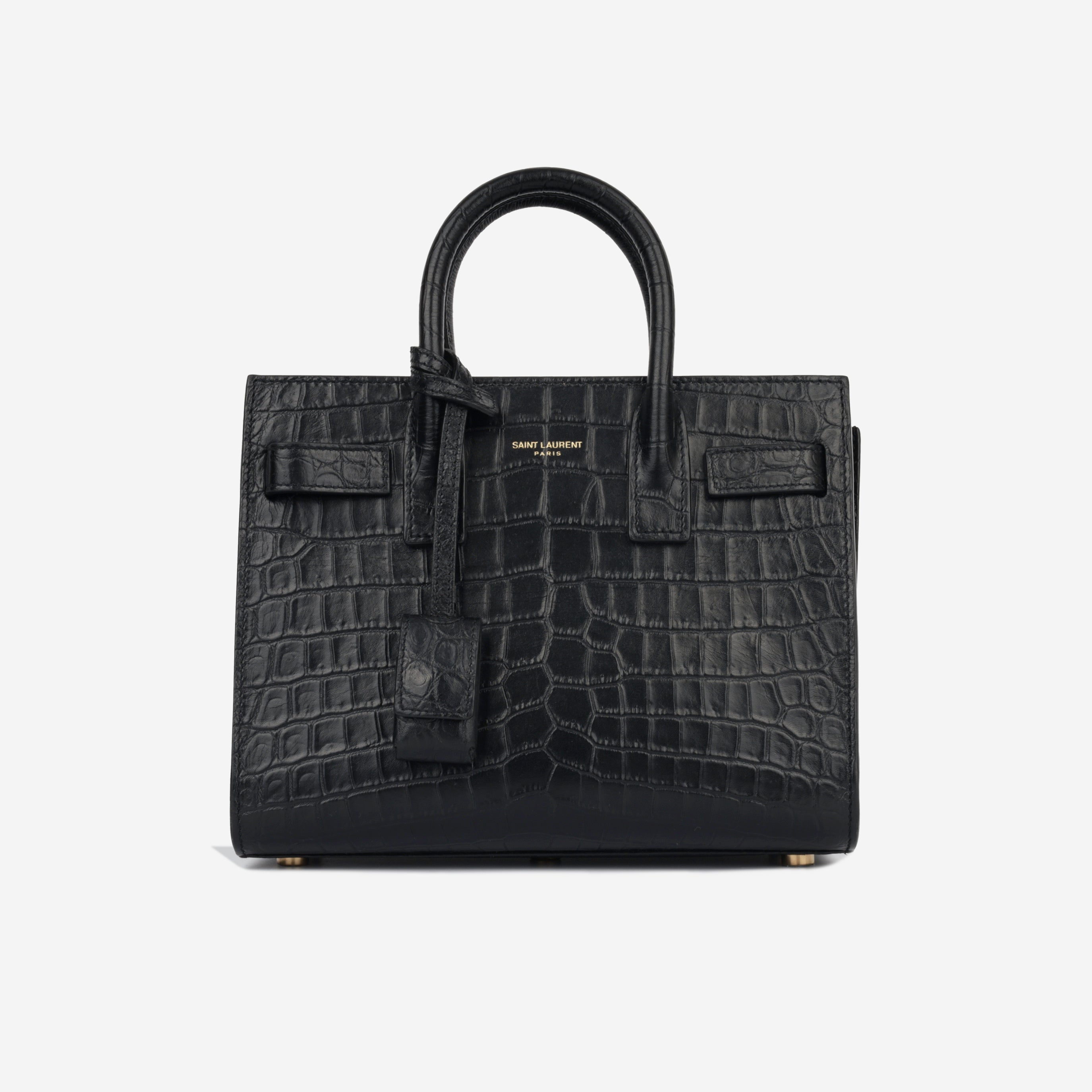 Saint Laurent - Nano Sac De Jour - Black Croc Embossed SHW - Pre
