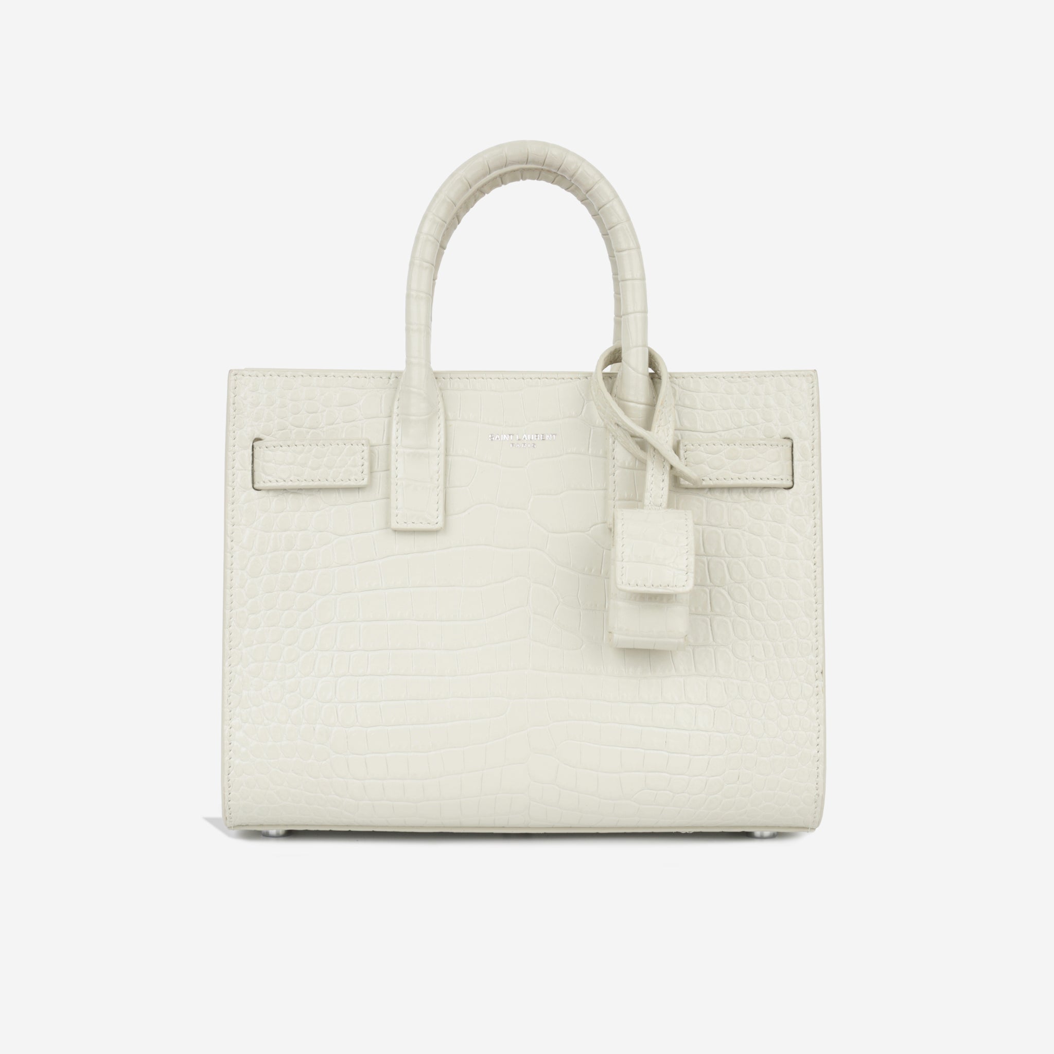 Saint Laurent Nano Sac de Jour Croc-Embossed Tote Bag