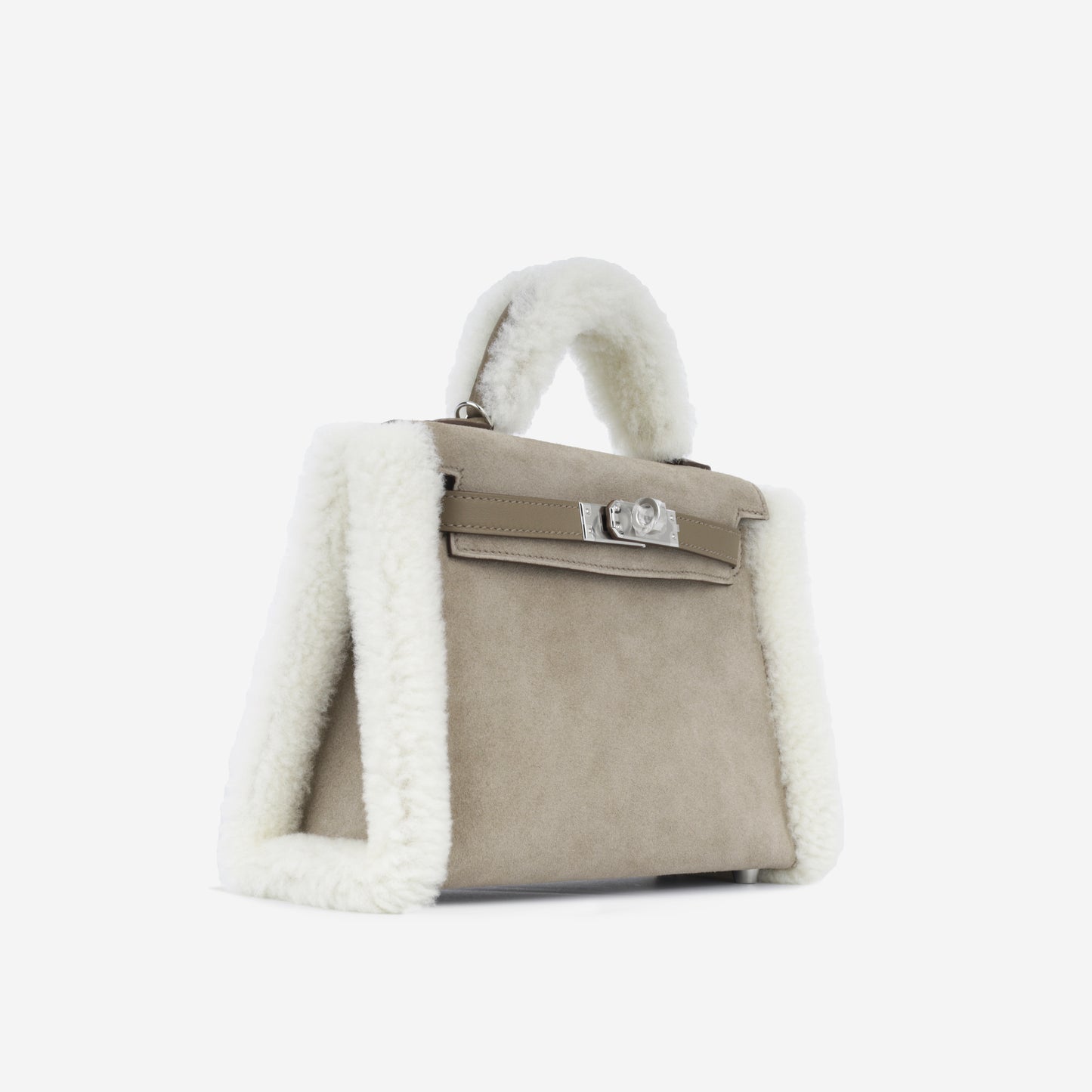 Mini Kelly  -  Gris Caillou / Veau Grizzly