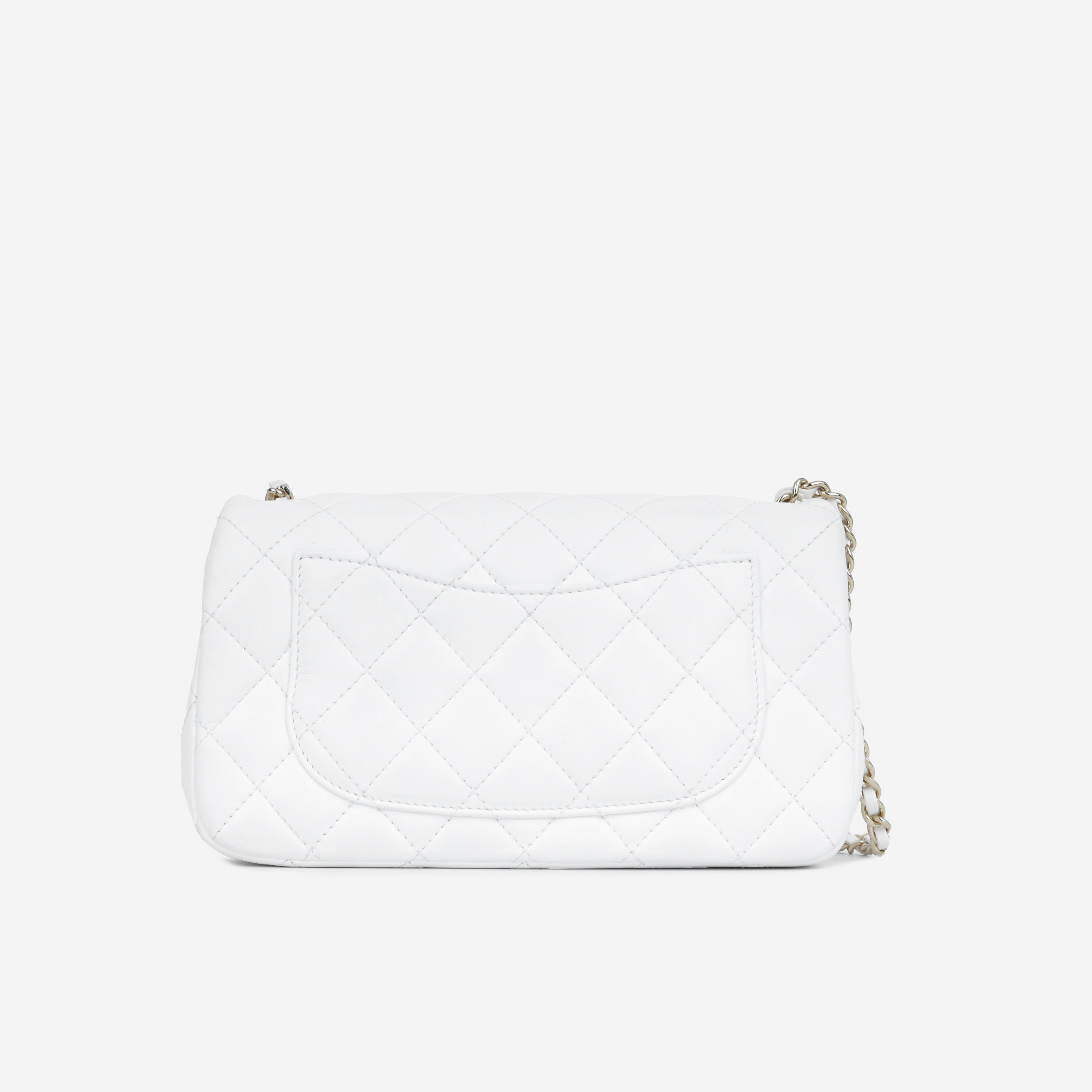 Chanel - Classic Pearl Crush Mini Flap - White Lambskin - CGHW