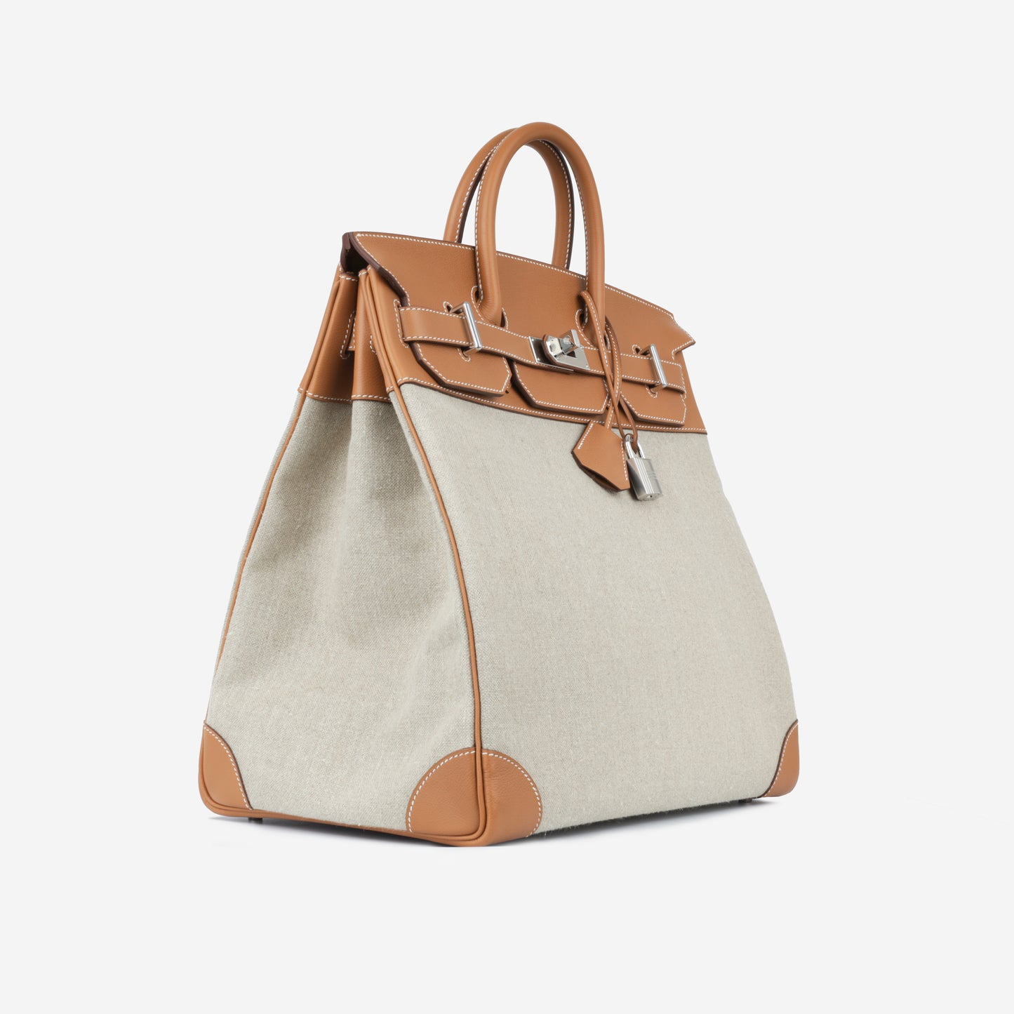 Hermès HAC 40 - Gold Togo/Ecru Toile | Palladium Hardware