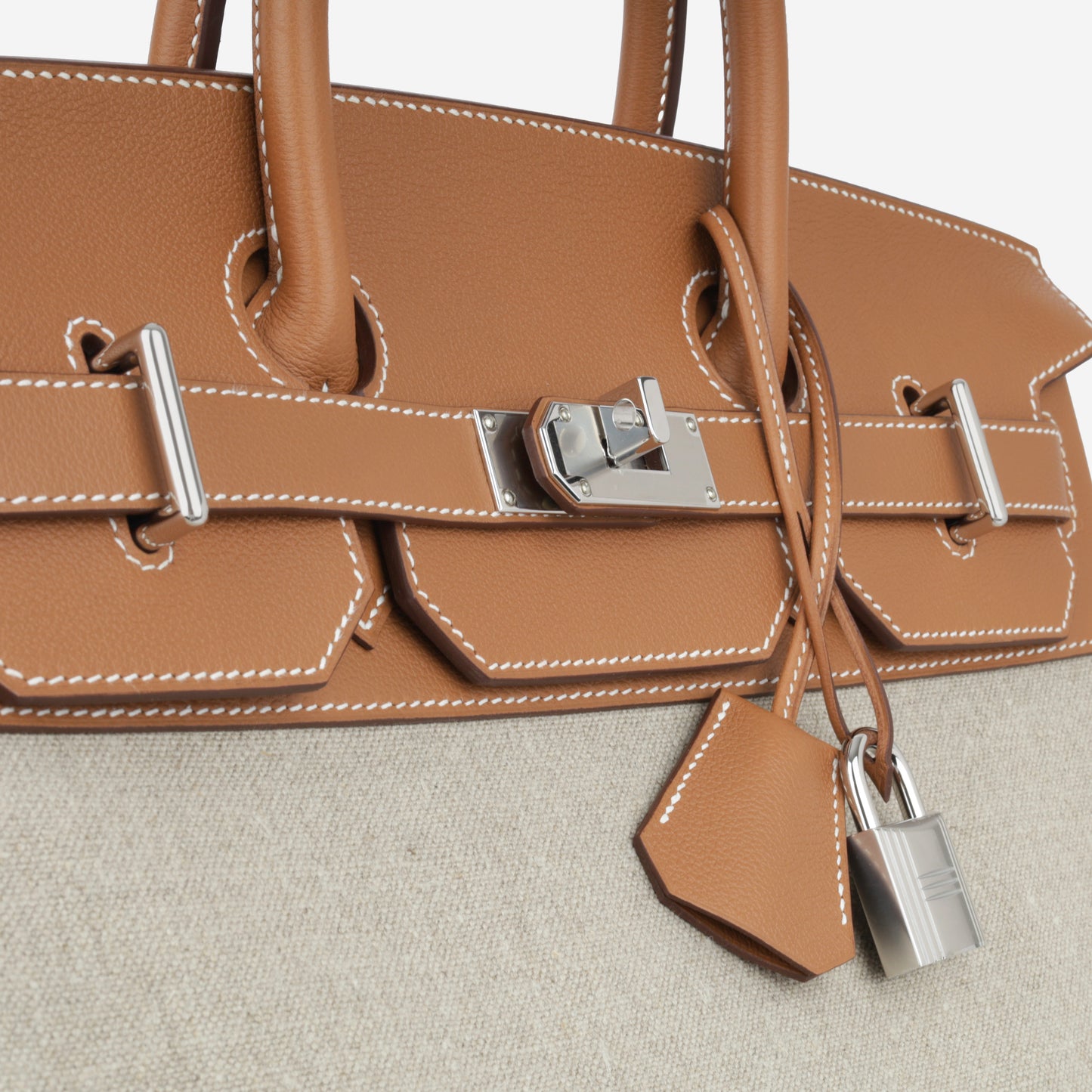 Hermès HAC 40 - Gold Togo/Ecru Toile | Palladium Hardware