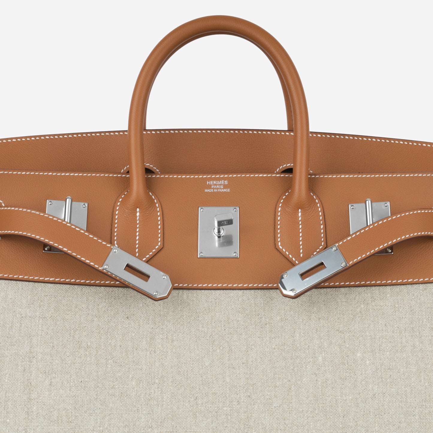 Hermès HAC 40 - Gold Togo/Ecru Toile | Palladium Hardware