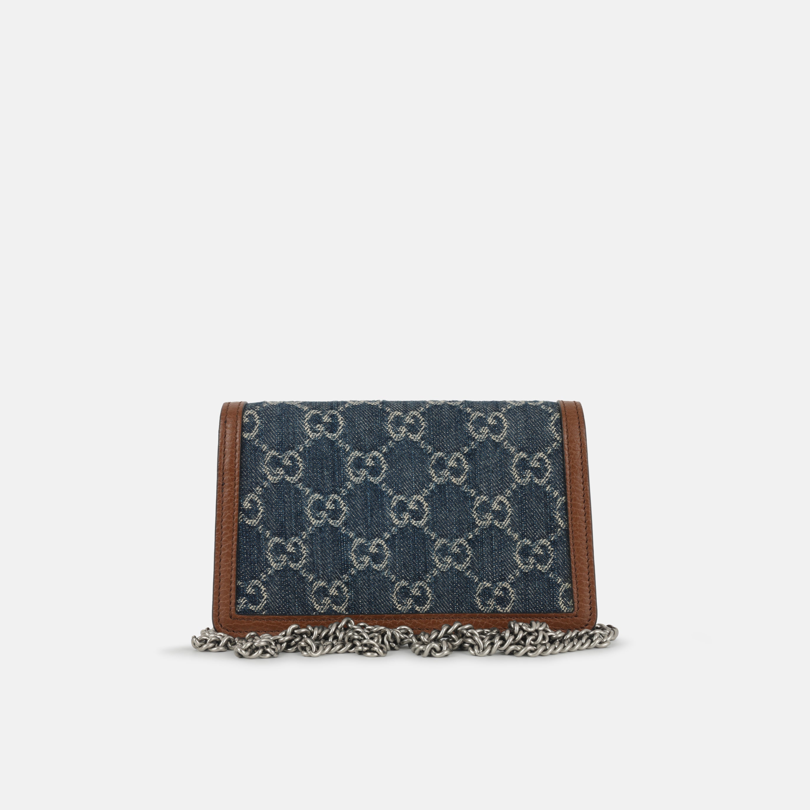 Gucci - Dionysus GG Super Mini Bag - Blue GG Denim / Brown