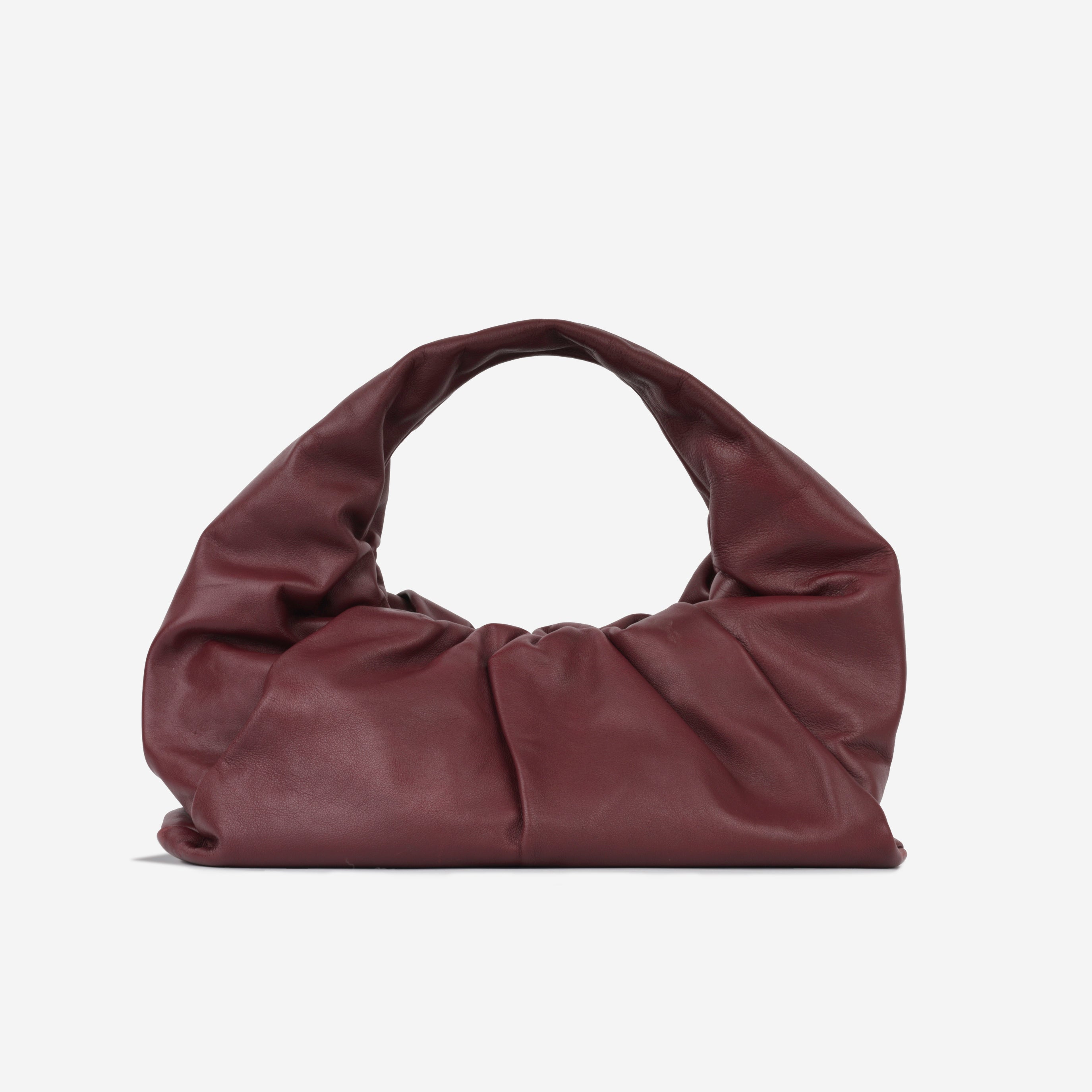 Bottega Veneta - Small Shoulder Pouch - Wine Nappa - Pre-Loved