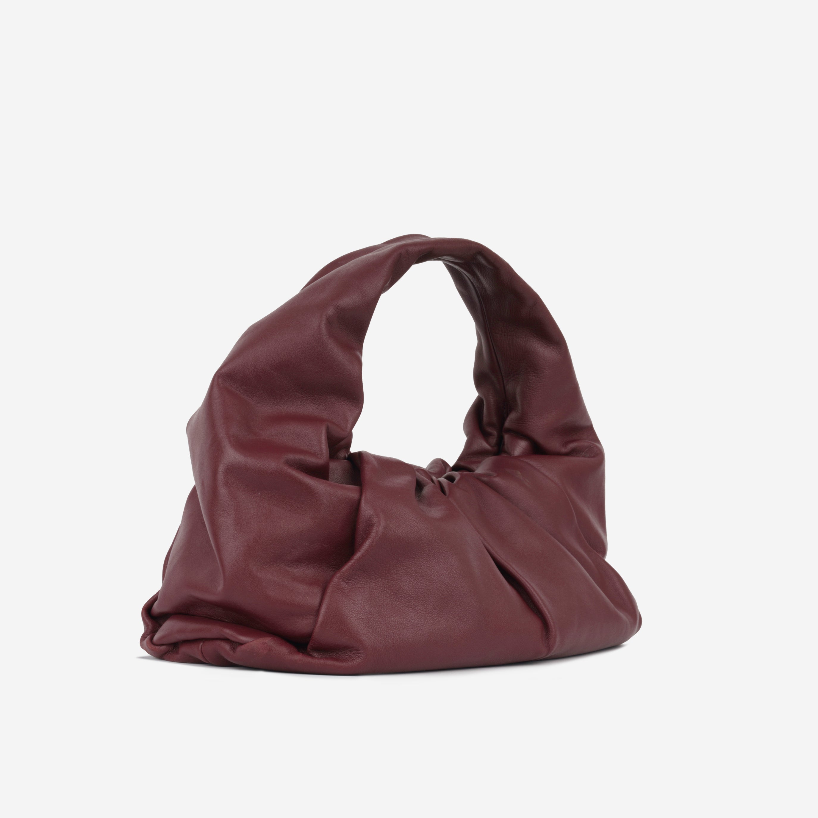 Bottega Veneta - Small Shoulder Pouch - Wine Nappa - Pre-Loved