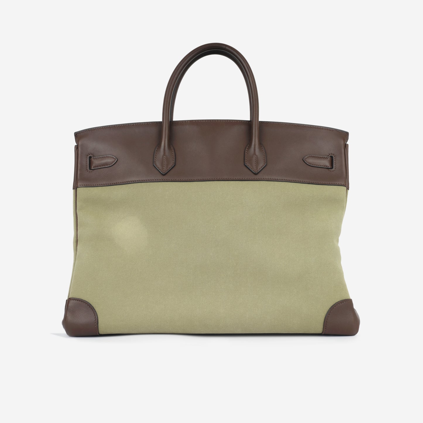 Birkin 40 Toile - Chocolat Swift/Vert Olive