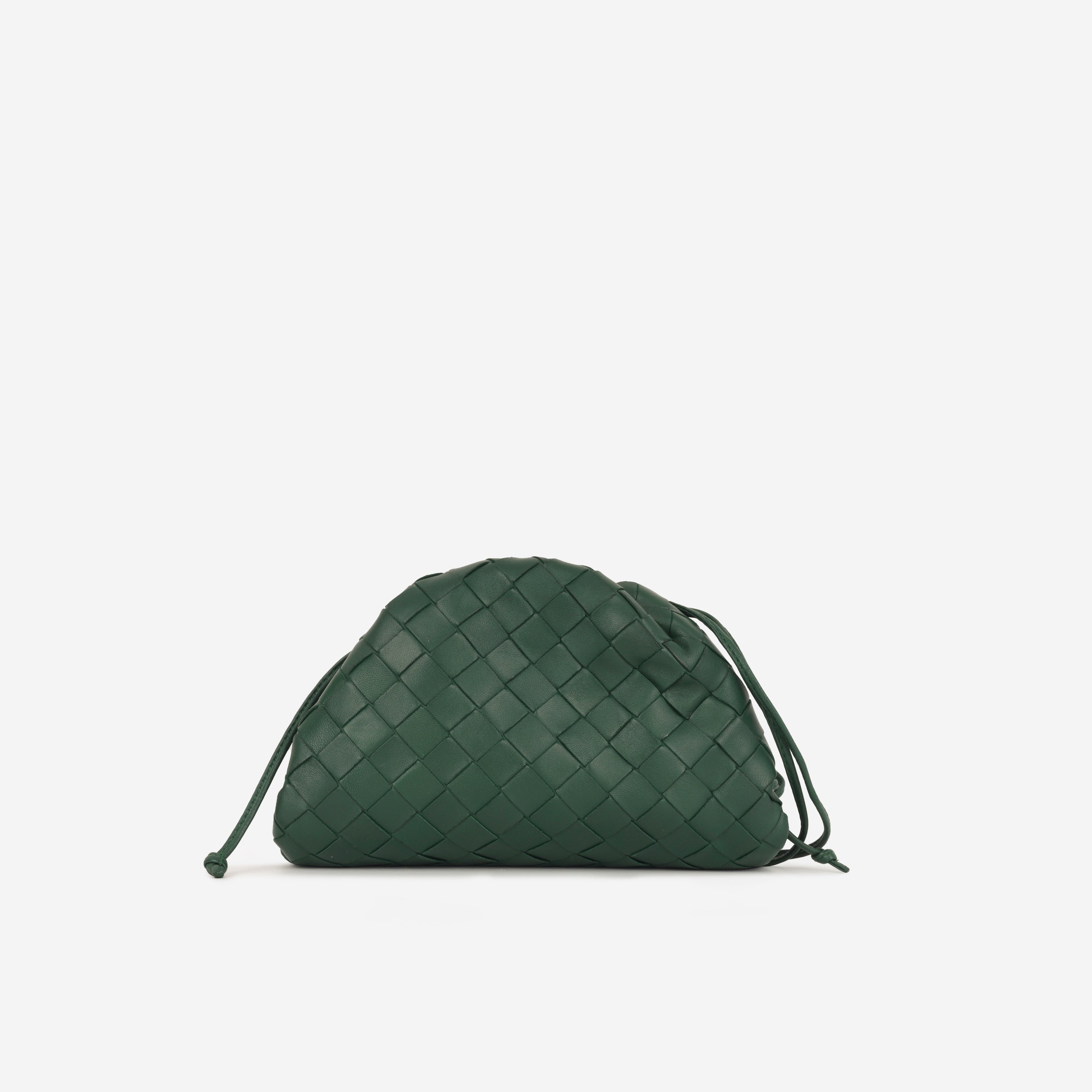 Bottega Veneta - Mini Pouch - Forest Green Intrecciato Leather GHW