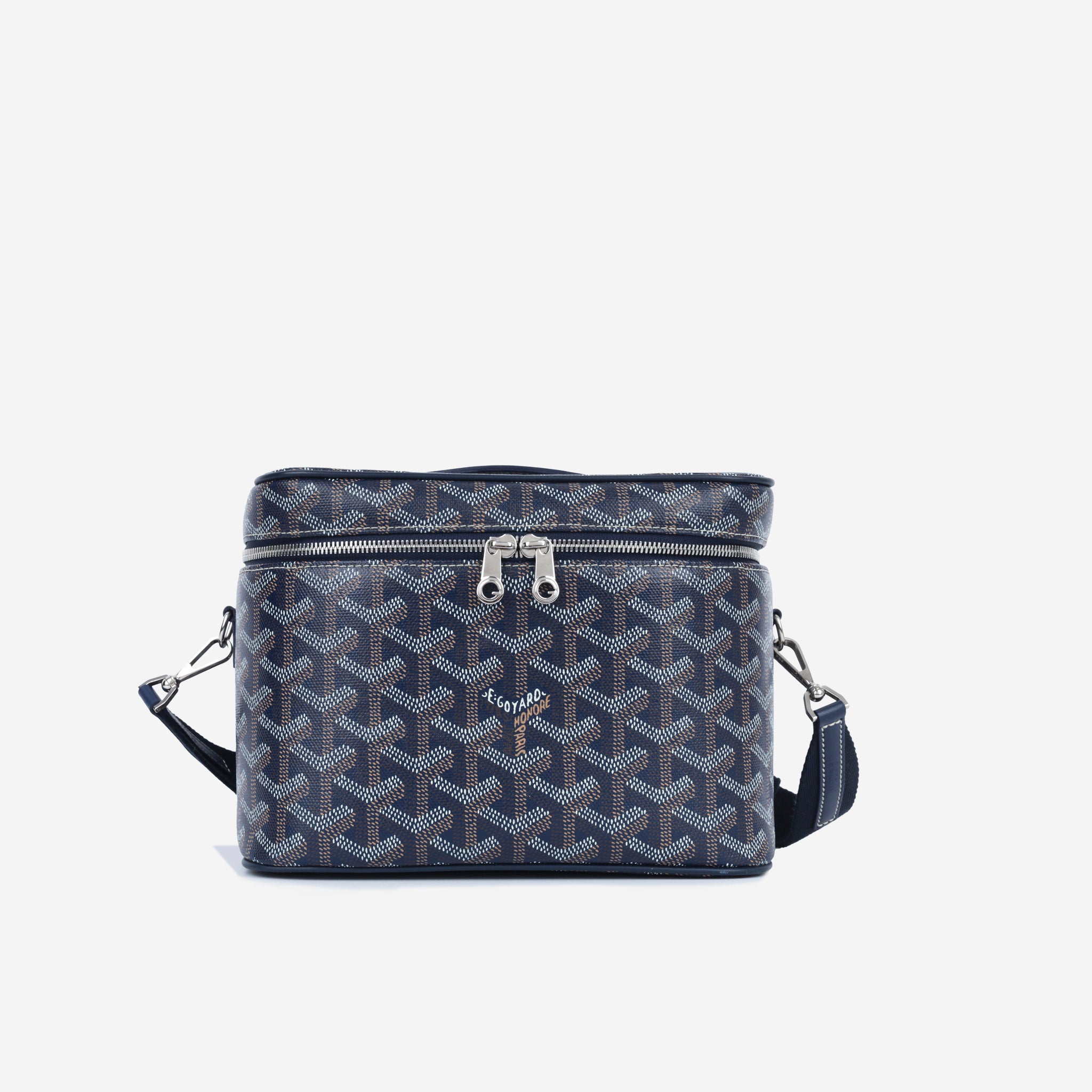 Goyard Goyardine White Muse Vanity Bag Silver Hardware