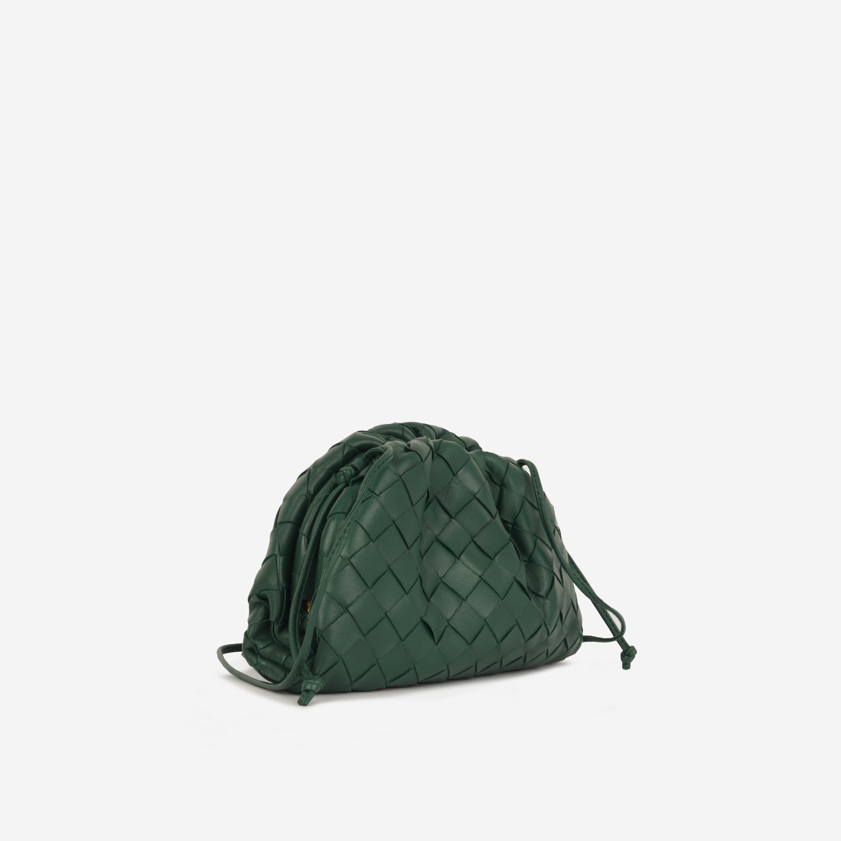 Bottega Veneta - Mini Pouch - Forest Green Intrecciato Leather GHW