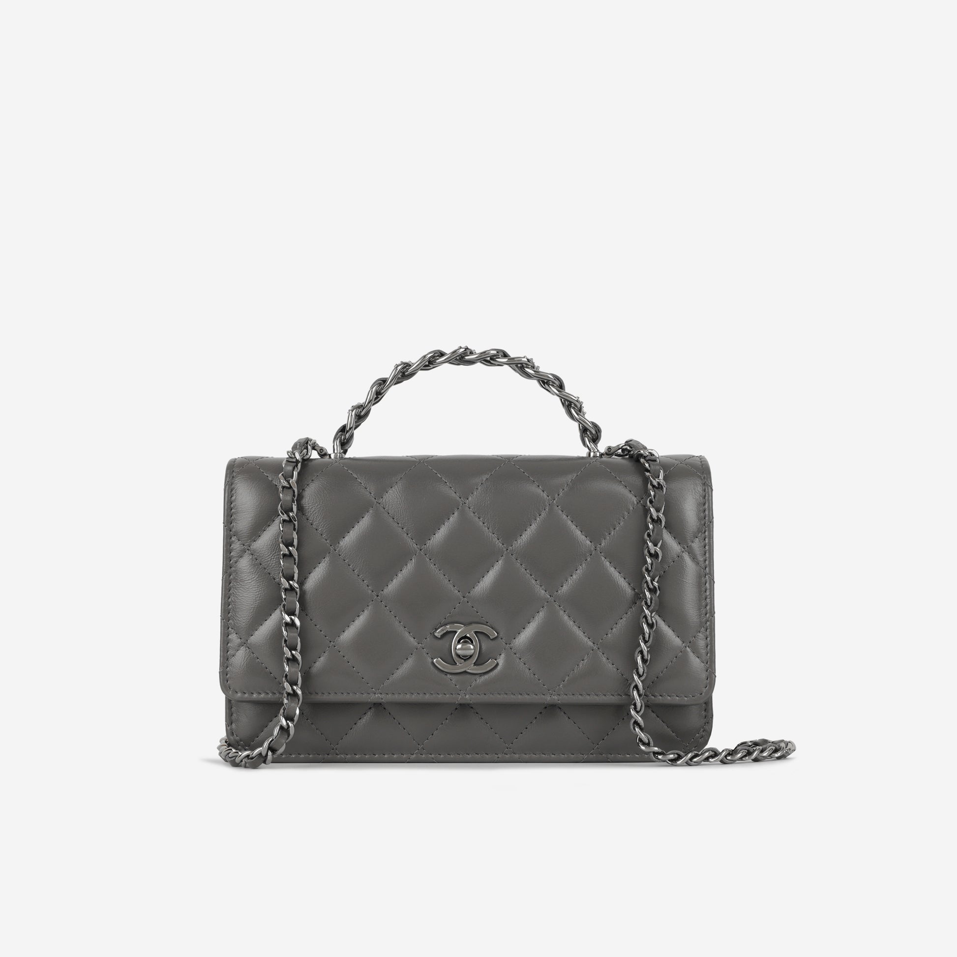 Chanel Trendy Chanel Tasche Grau Chanel Top Handle Wallet On Chain